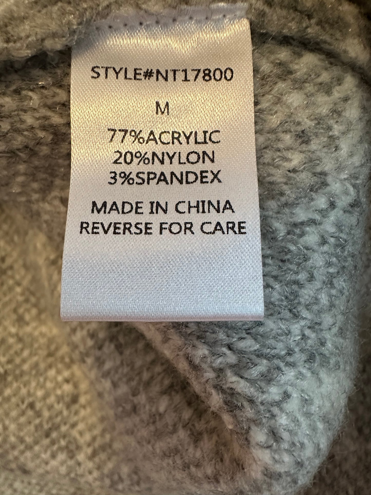 Lumiere Grey Windowpane Plaid Cowl Neck Relaxed Knit Sweater | Size Medium