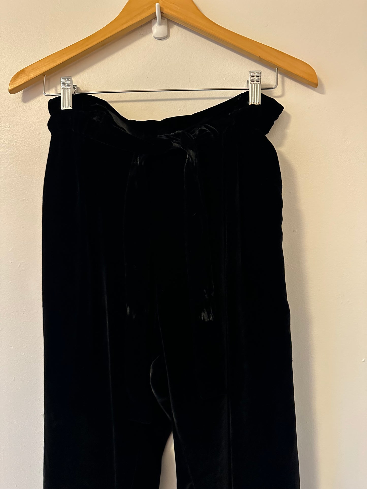 Emerson Fry Black Silk Velvet Paris Pants | Size Small