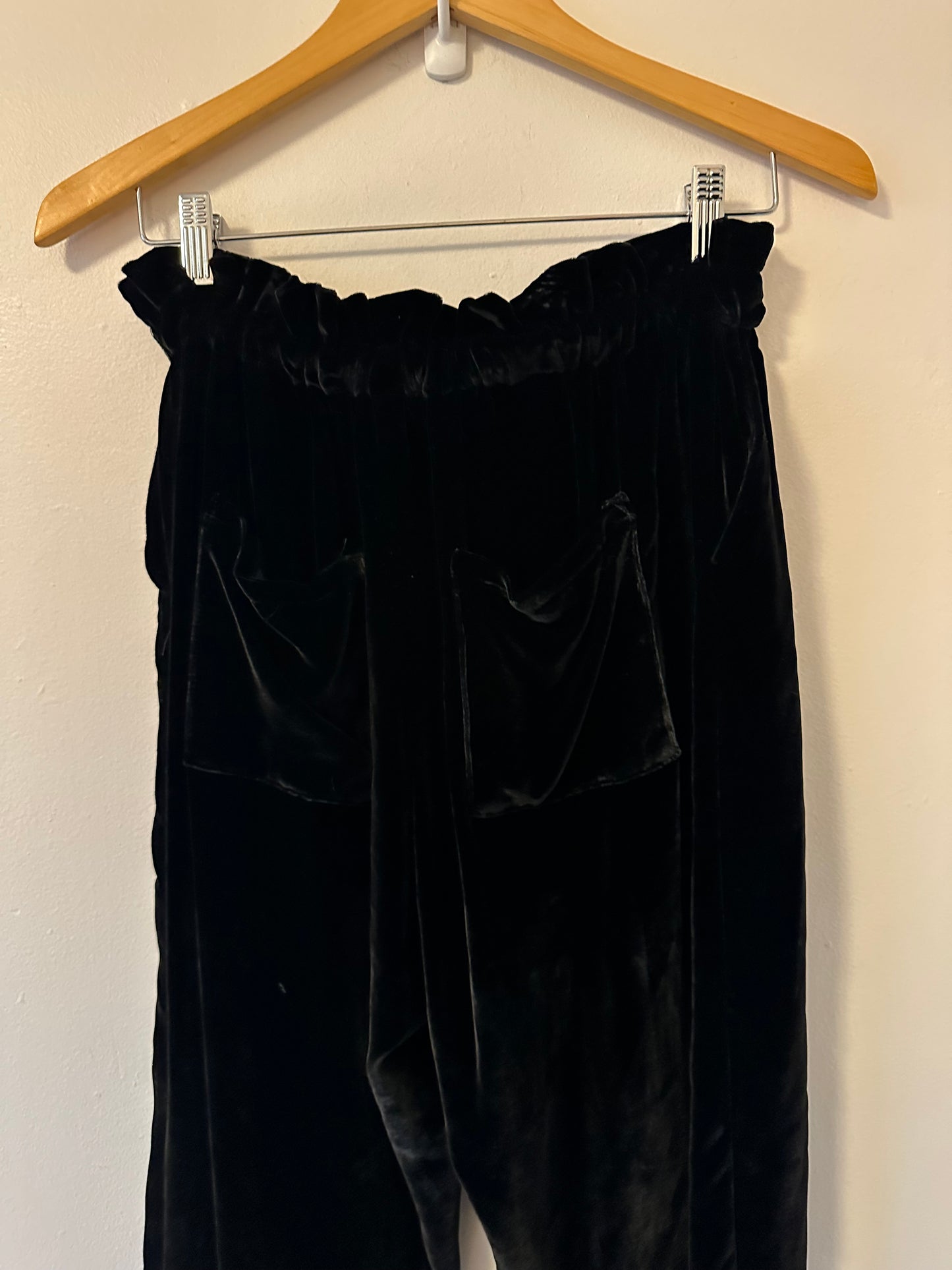 Emerson Fry Black Silk Velvet Paris Pants | Size Small
