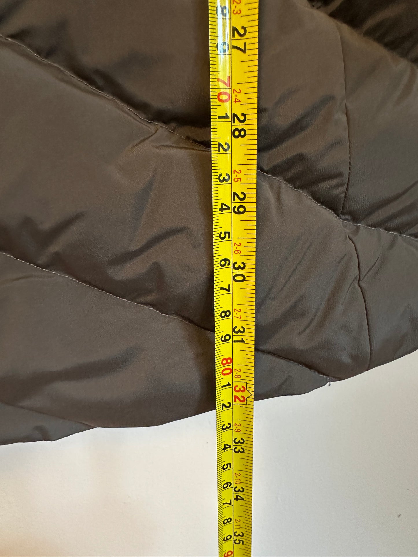 KJUS Dark Olive Green Chevron Quilted Down Fur Trim Hooded Parka | Size Medium