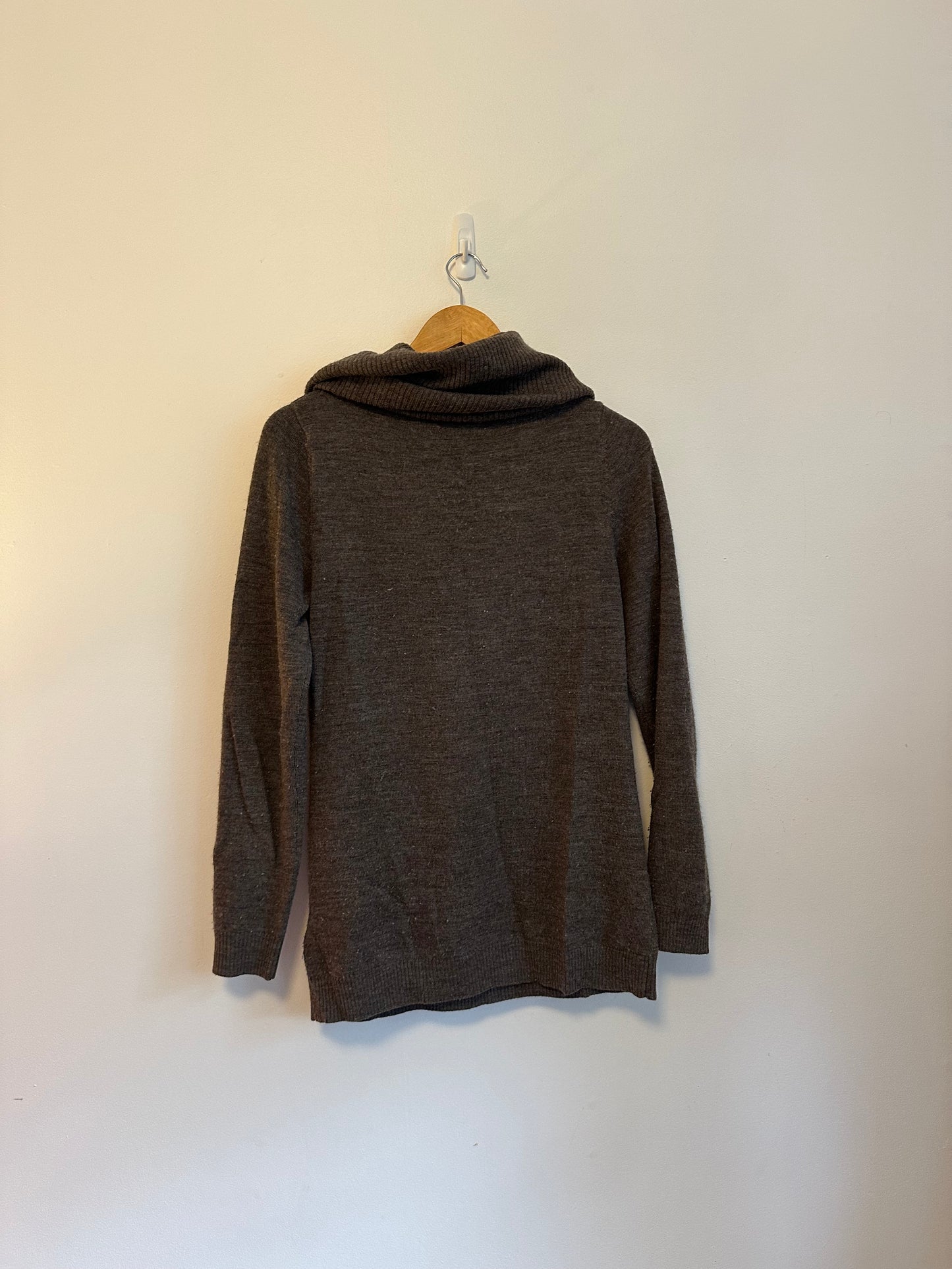 Smartwool 100% Merino Wool Cowl Neck Brown Tunic Sweater | Size Medium