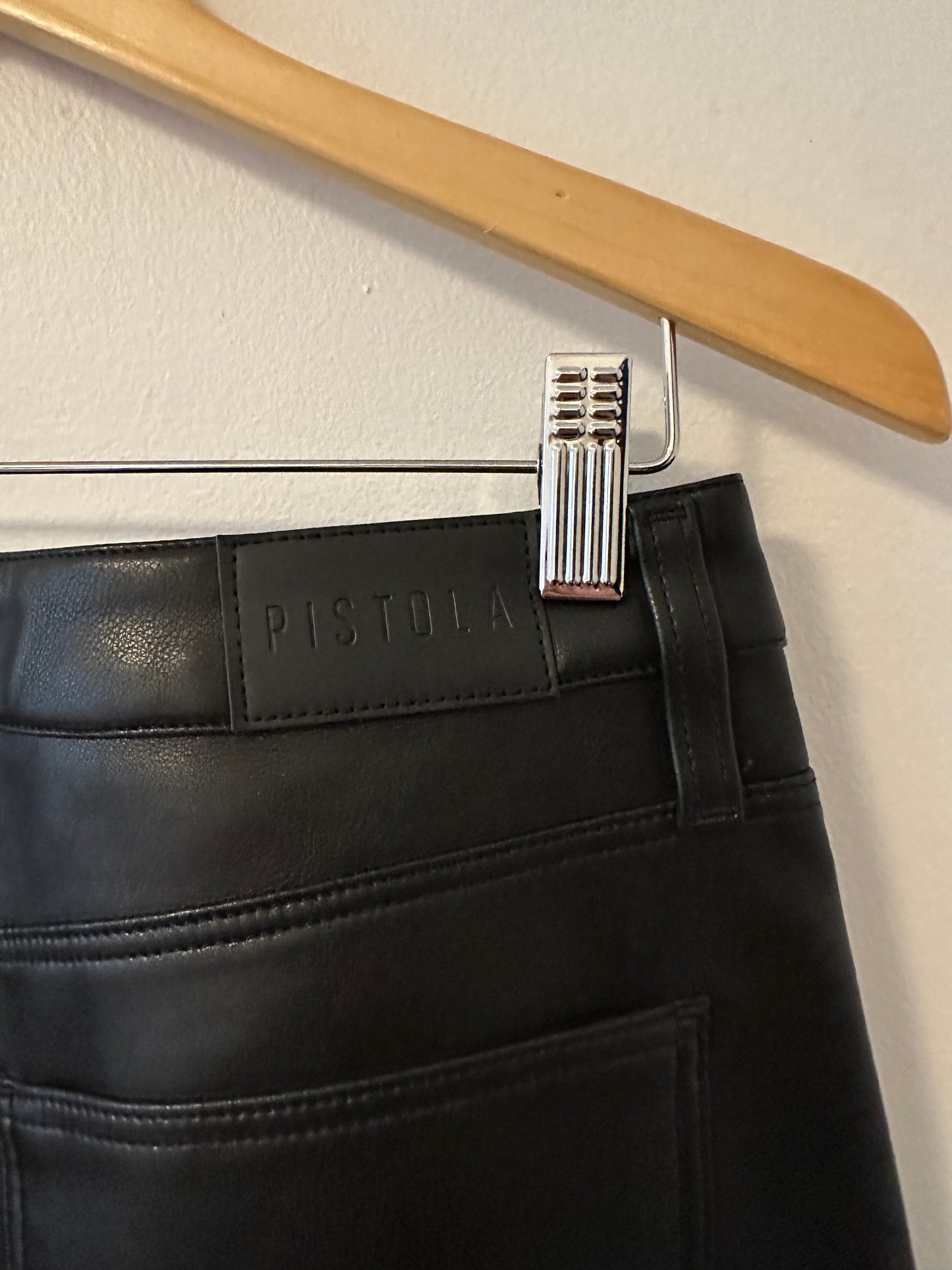 Pistola NWT Alice Utility Black Faux Leather Skirt | Size 28