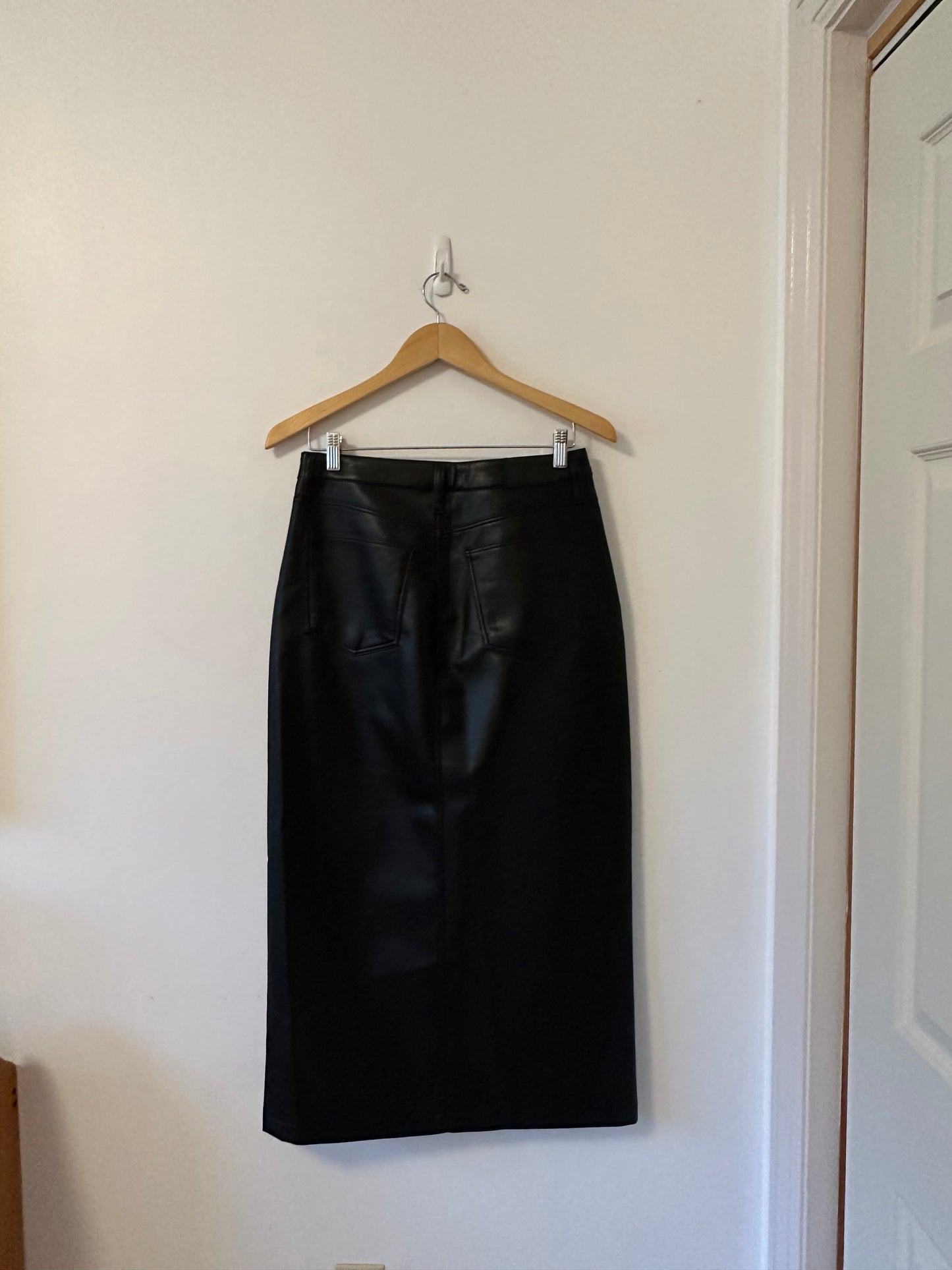 Pistola NWT Alice Utility Black Faux Leather Skirt | Size 28