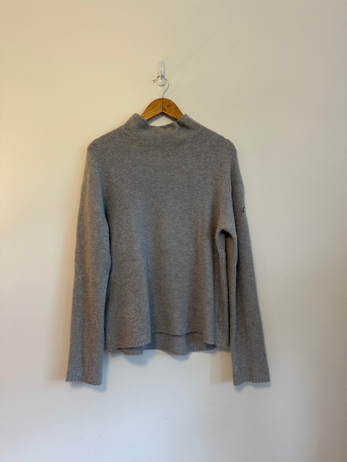 KJUS Gray Mock Neck Knit Long Sleeve Sweater | Size Large
