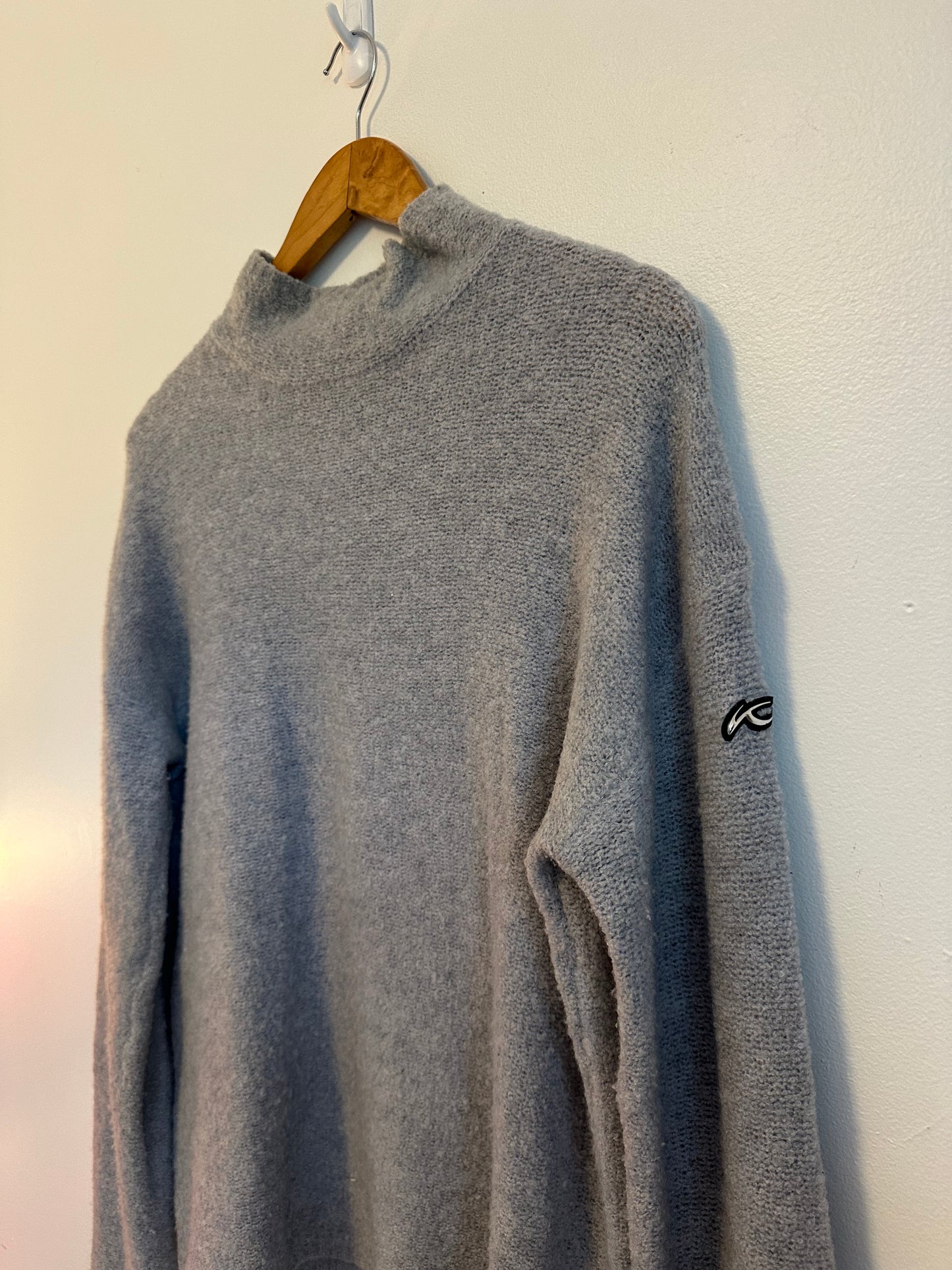 KJUS Gray Mock Neck Knit Long Sleeve Sweater | Size Large