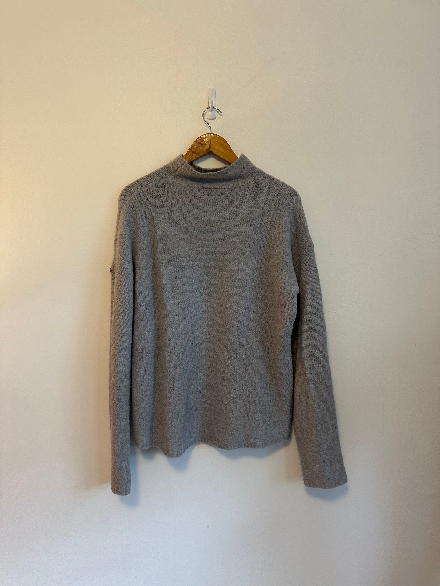 KJUS Gray Mock Neck Knit Long Sleeve Sweater | Size Large