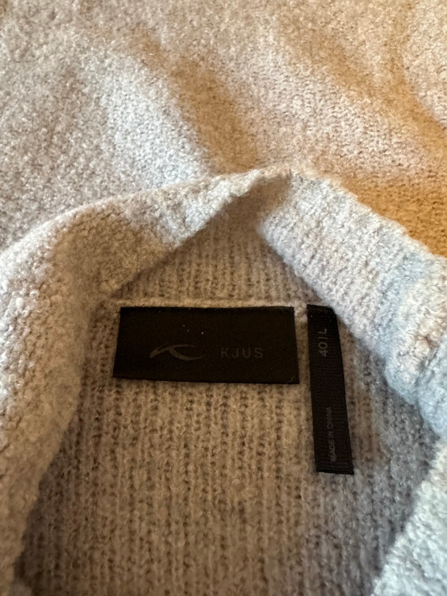 KJUS Gray Mock Neck Knit Long Sleeve Sweater | Size Large