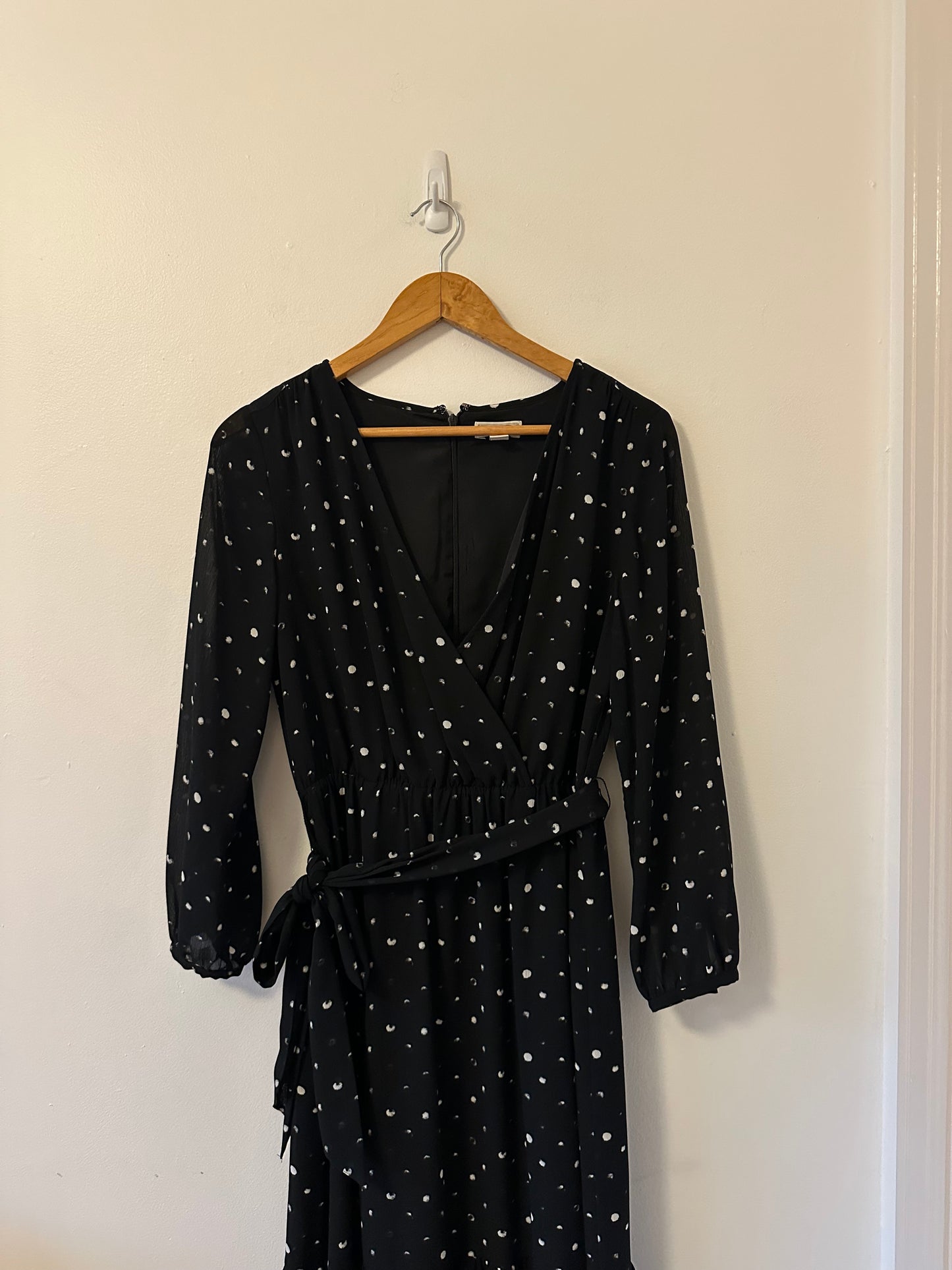 Point Sur Faux Wrap Dress in Crinkle Chiffon | Size 4