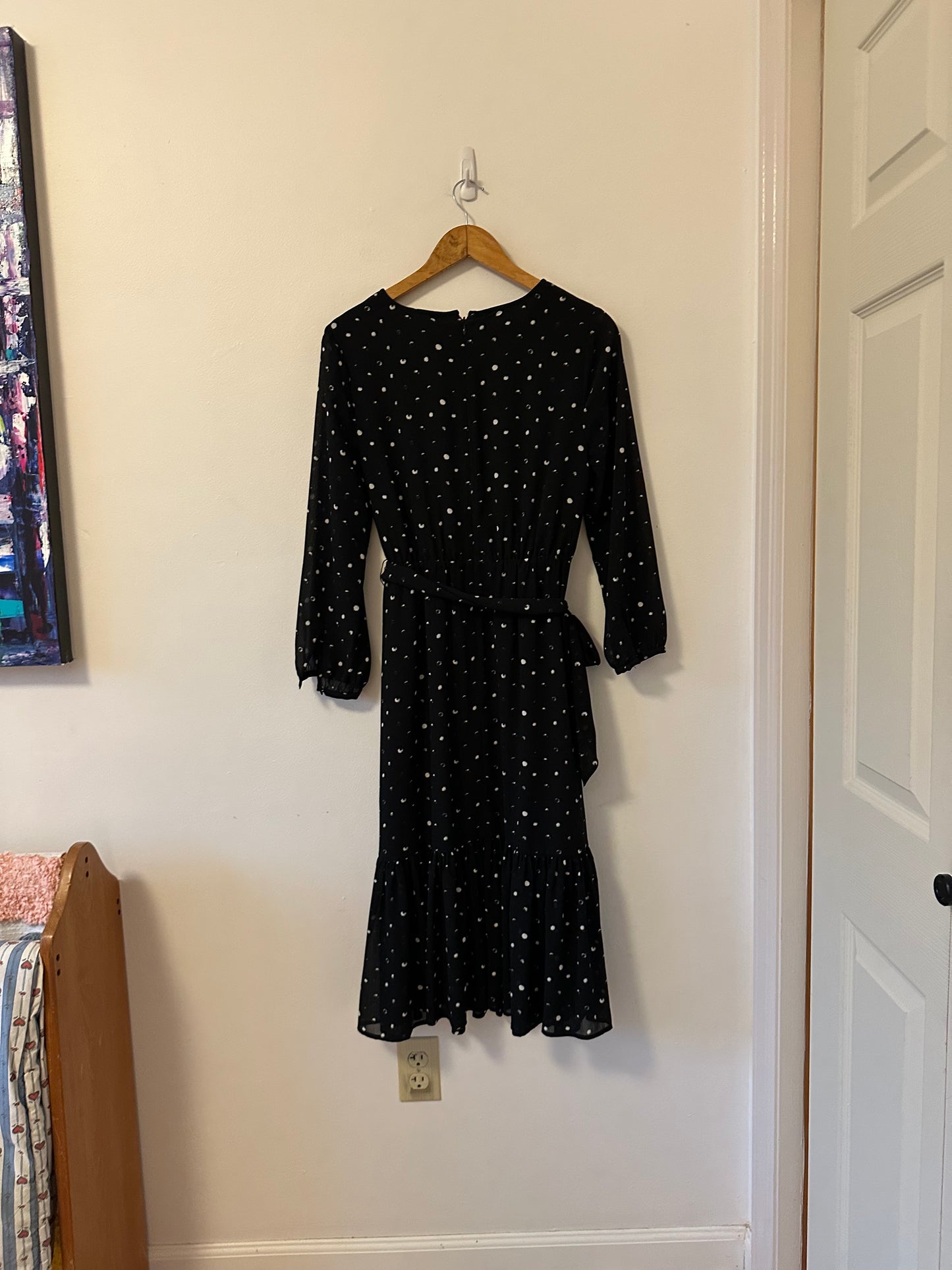 Point Sur Faux Wrap Dress in Crinkle Chiffon | Size 4