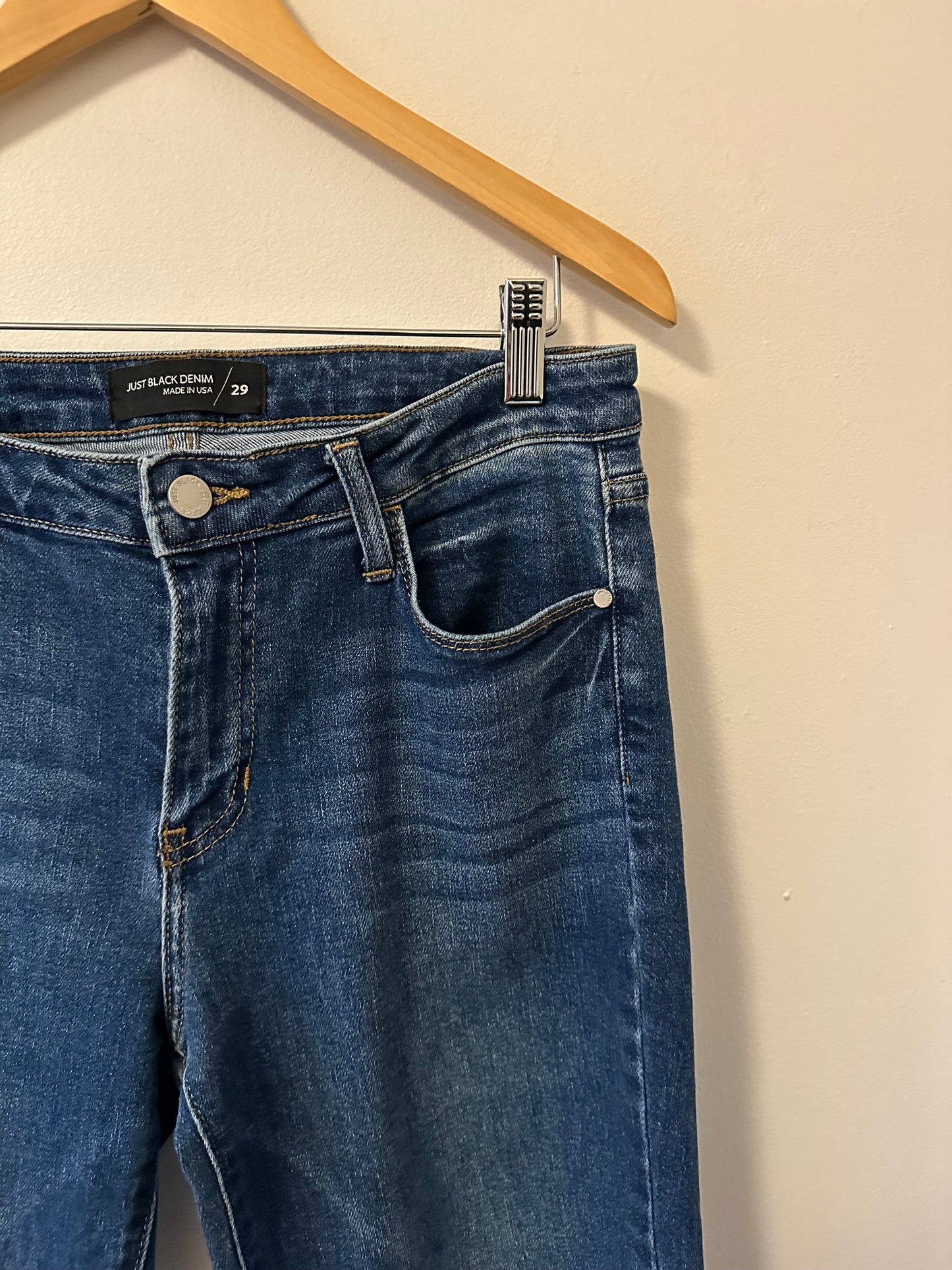 Just Black Denim Medium Wash Full Length Flare Leg Jeans | Size 29