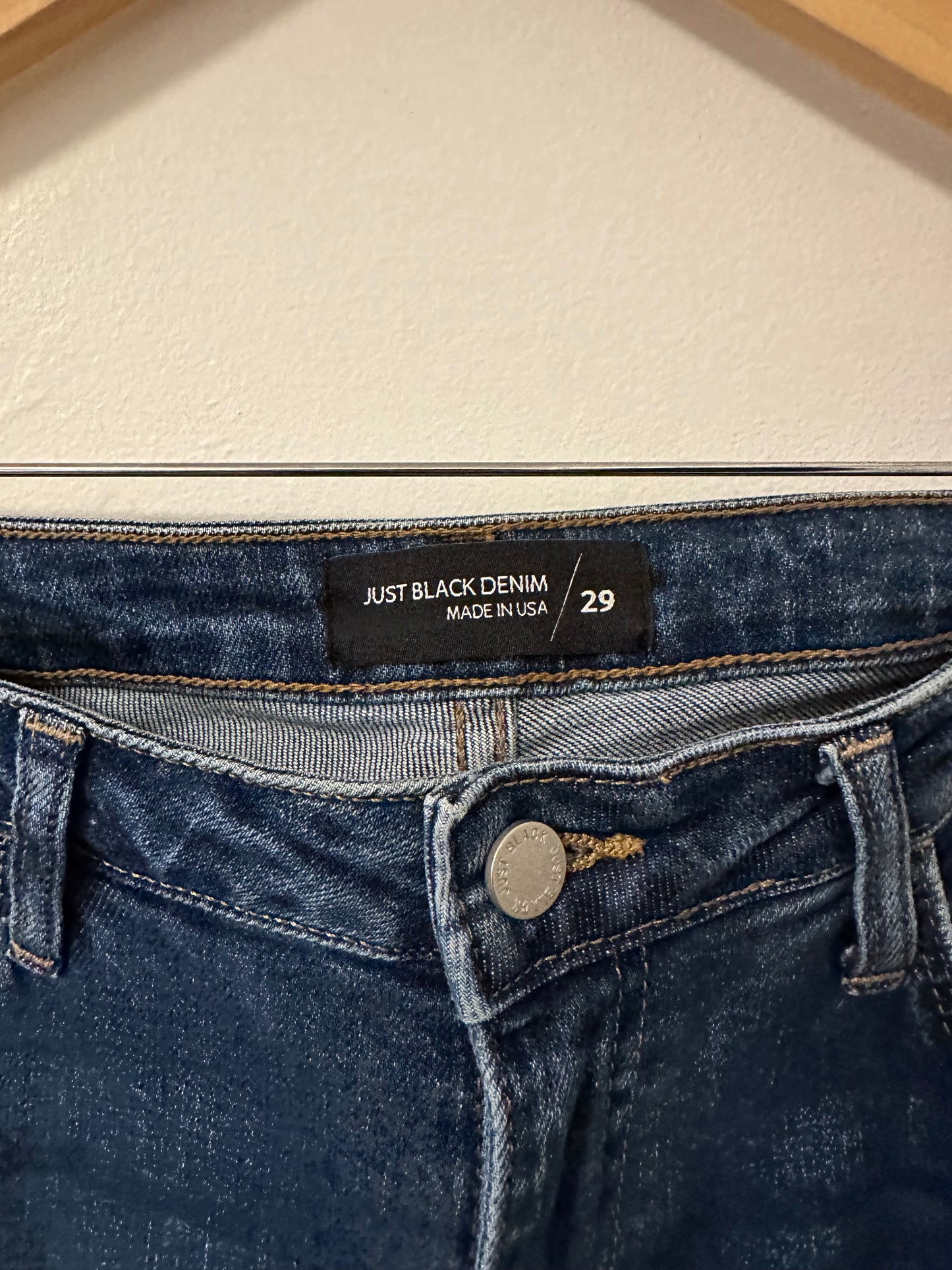 Just Black Denim Medium Wash Full Length Flare Leg Jeans | Size 29