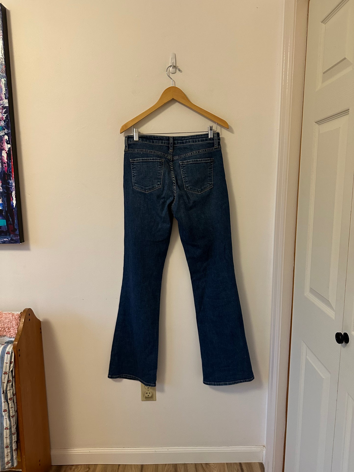 Just Black Denim Medium Wash Full Length Flare Leg Jeans | Size 29