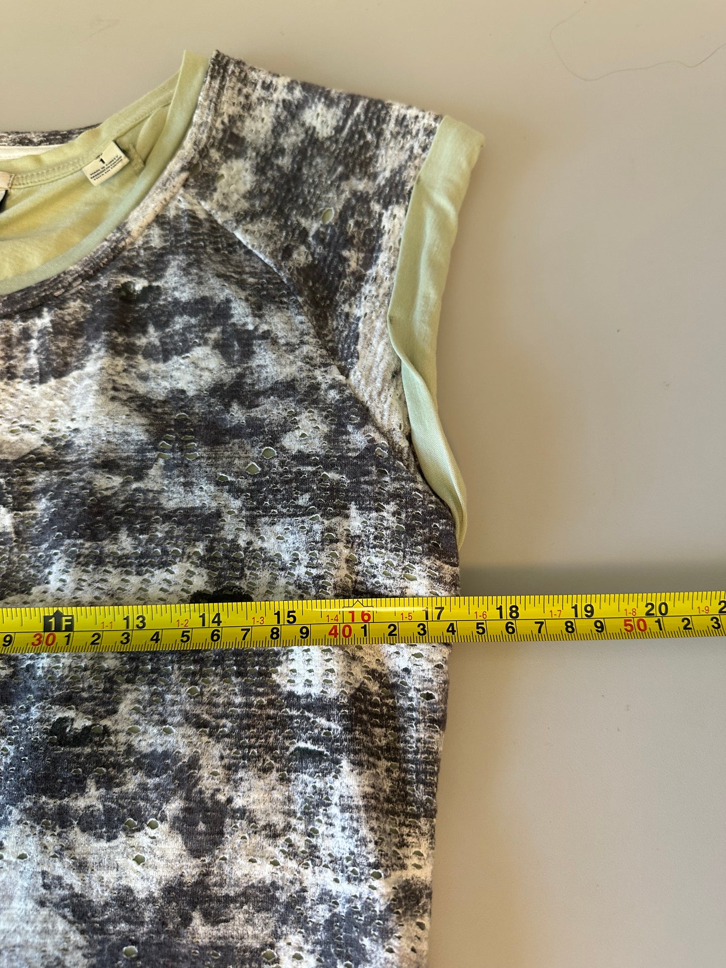 Maison Scotch Layered Mini Dress in Sage Green | Size 1 (Small)