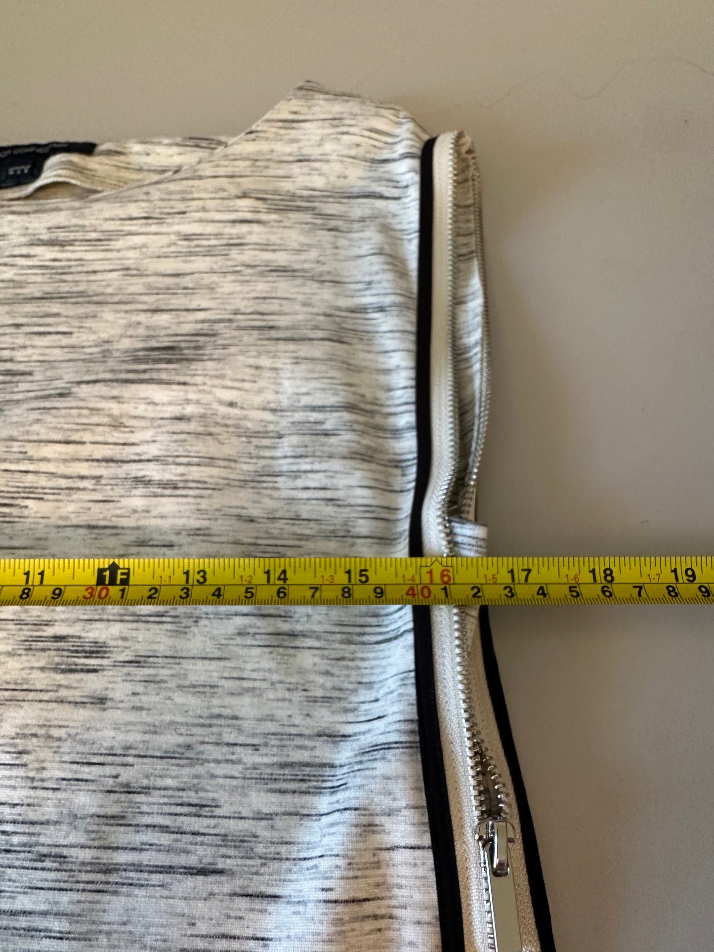 French Connection Grey Space Dye Sleeveless Zip Side Shift Dress | Size 6