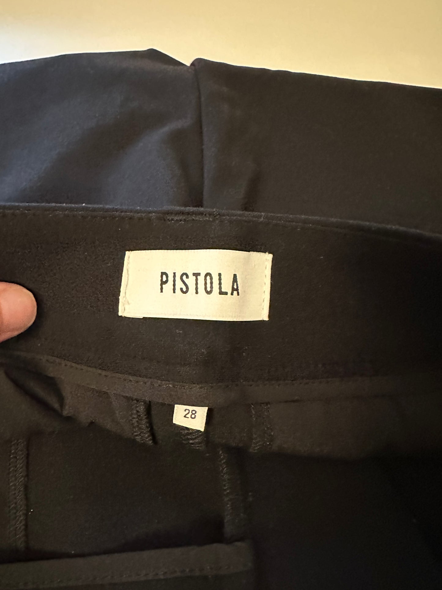Pistola NWT Eden Pleated Barrel Leg Trousers in Night Out Black | Size 28