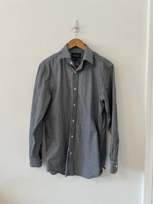 Banana Republic Gray Tailored Slim Fit Cotton Classic Button Down Shirt | Size Medium