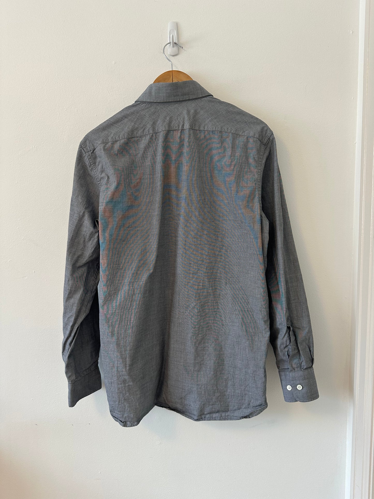 Banana Republic Gray Tailored Slim Fit Cotton Classic Button Down Shirt | Size Medium