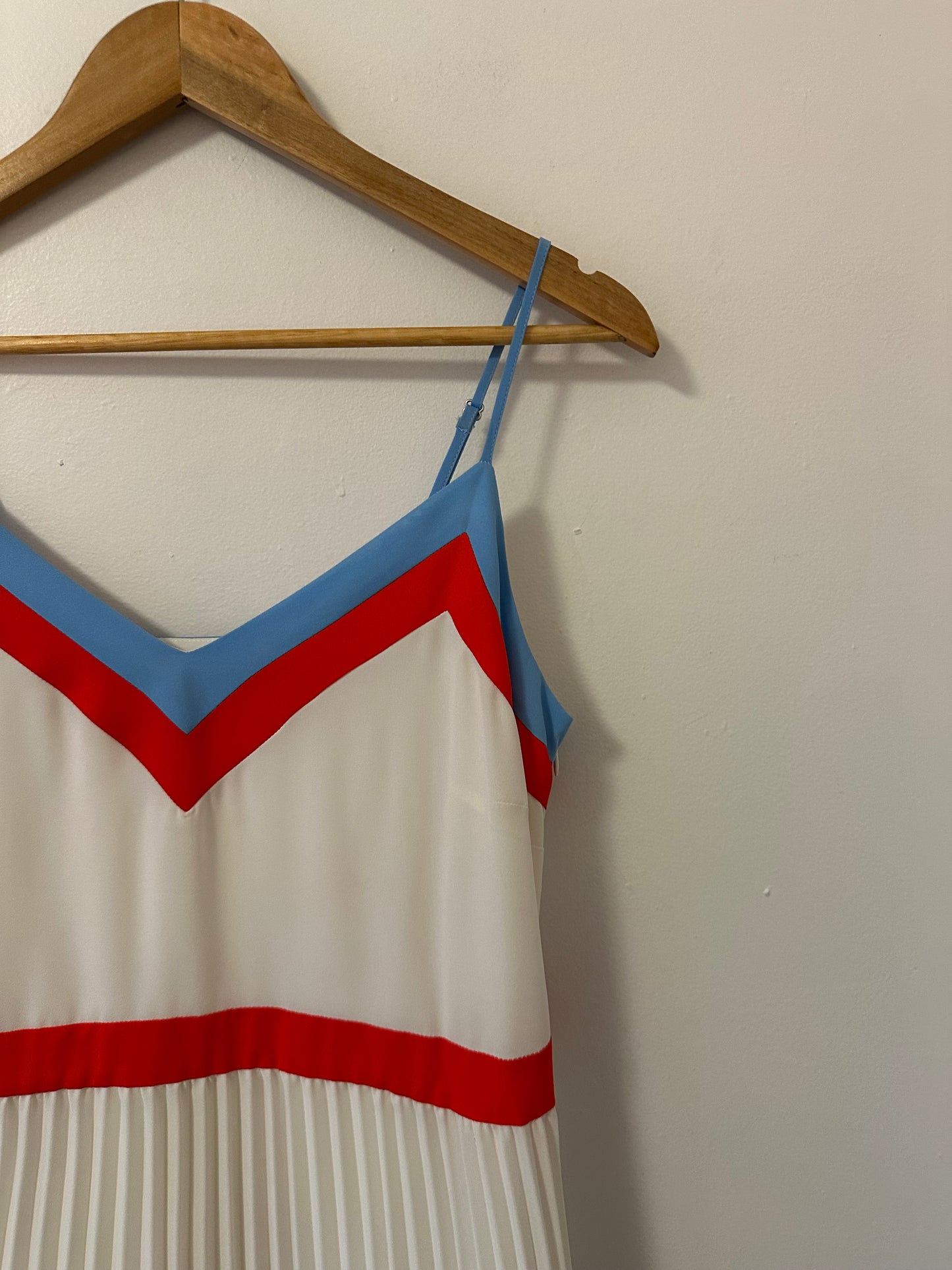 Banana Republic Ivory Pleated Colorblock Dress | Size 6