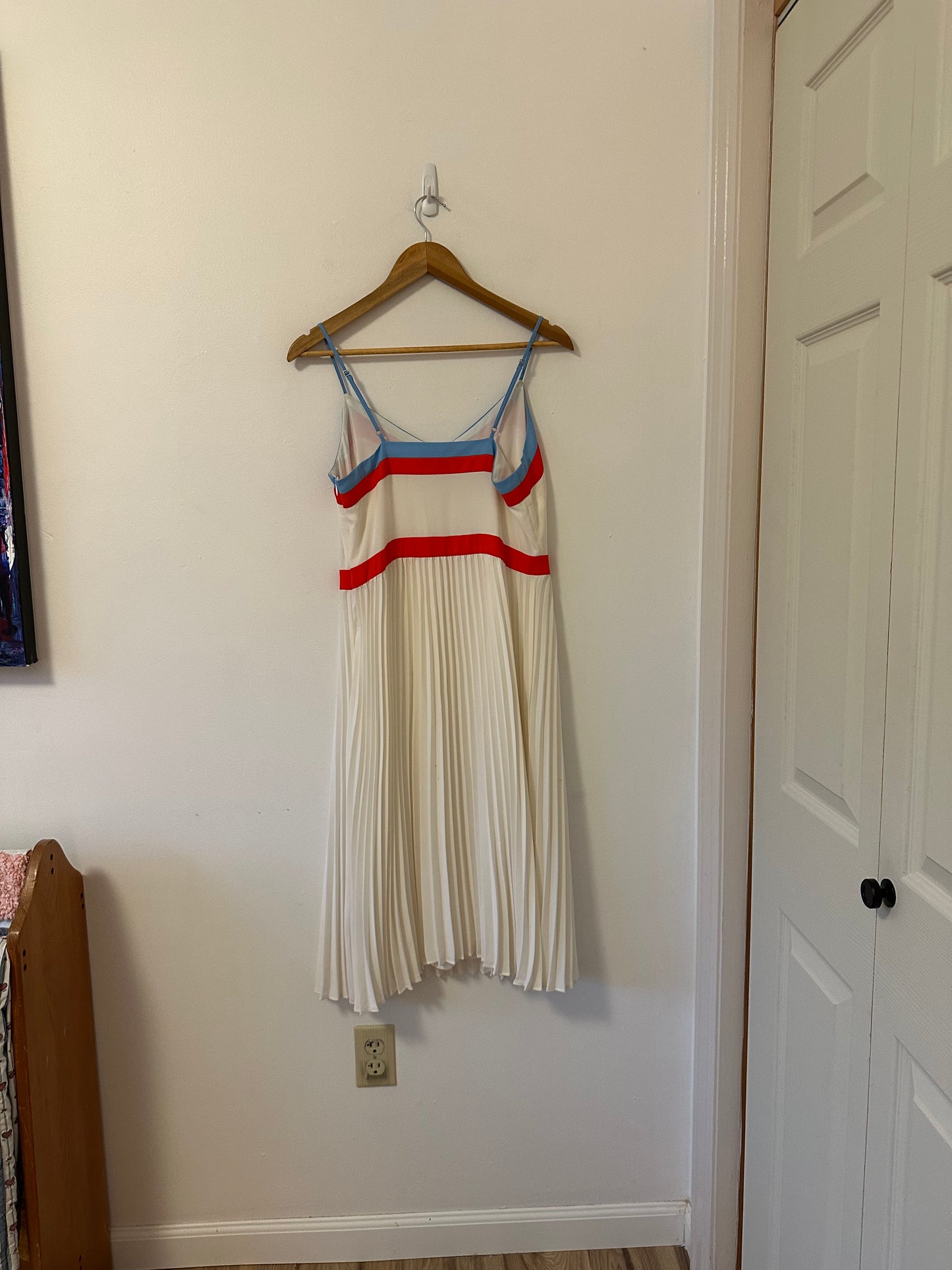 Banana Republic Ivory Pleated Colorblock Dress | Size 6