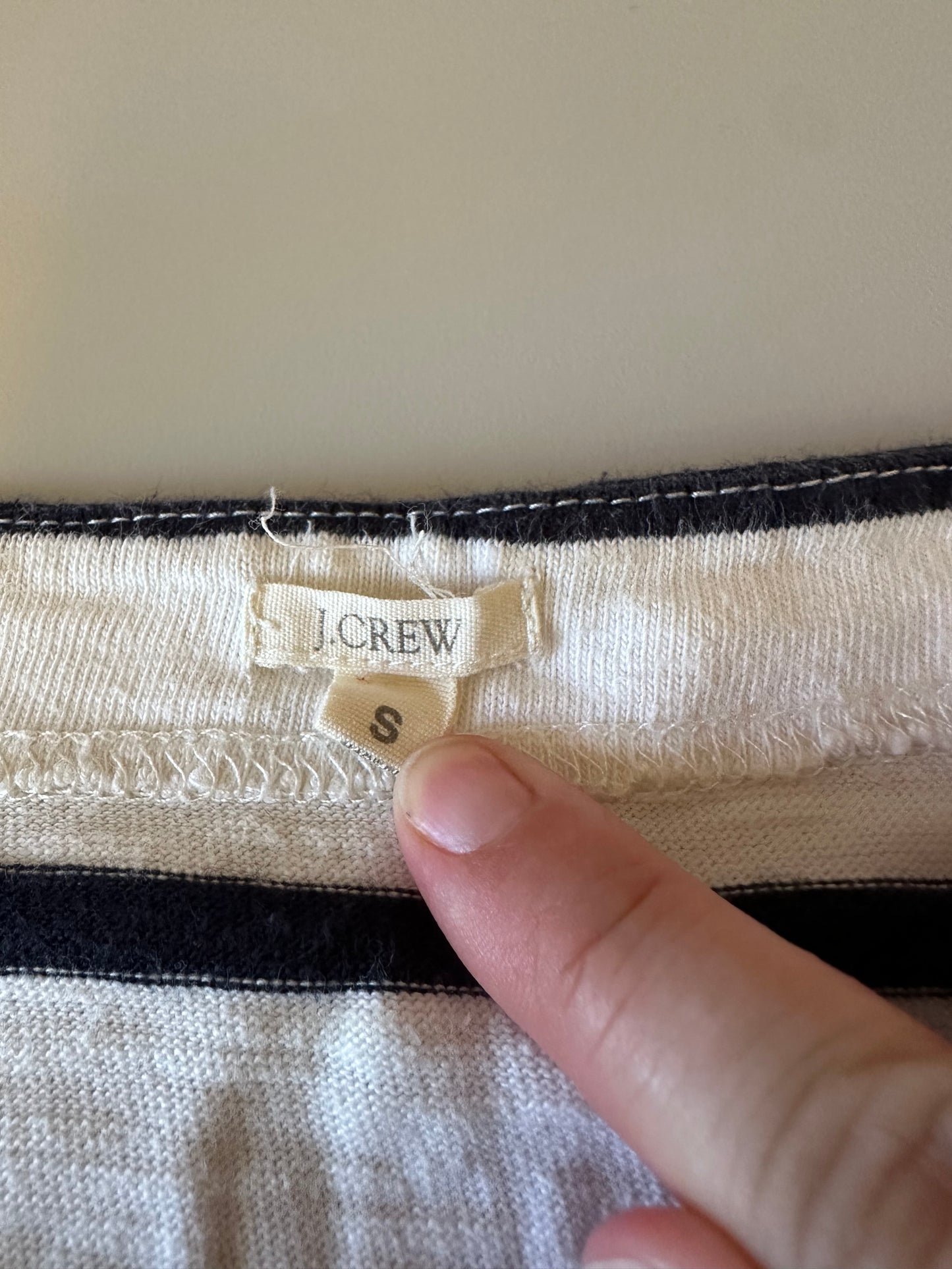 J .Crew Striped Cotton Drawstring T-Shirt Dress in Navy and White | Size Small