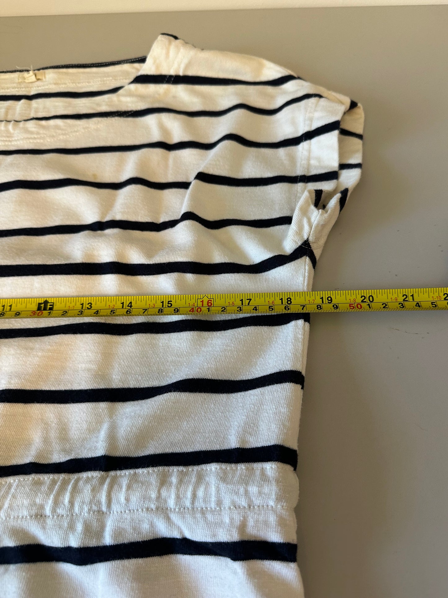 J .Crew Striped Cotton Drawstring T-Shirt Dress in Navy and White | Size Small