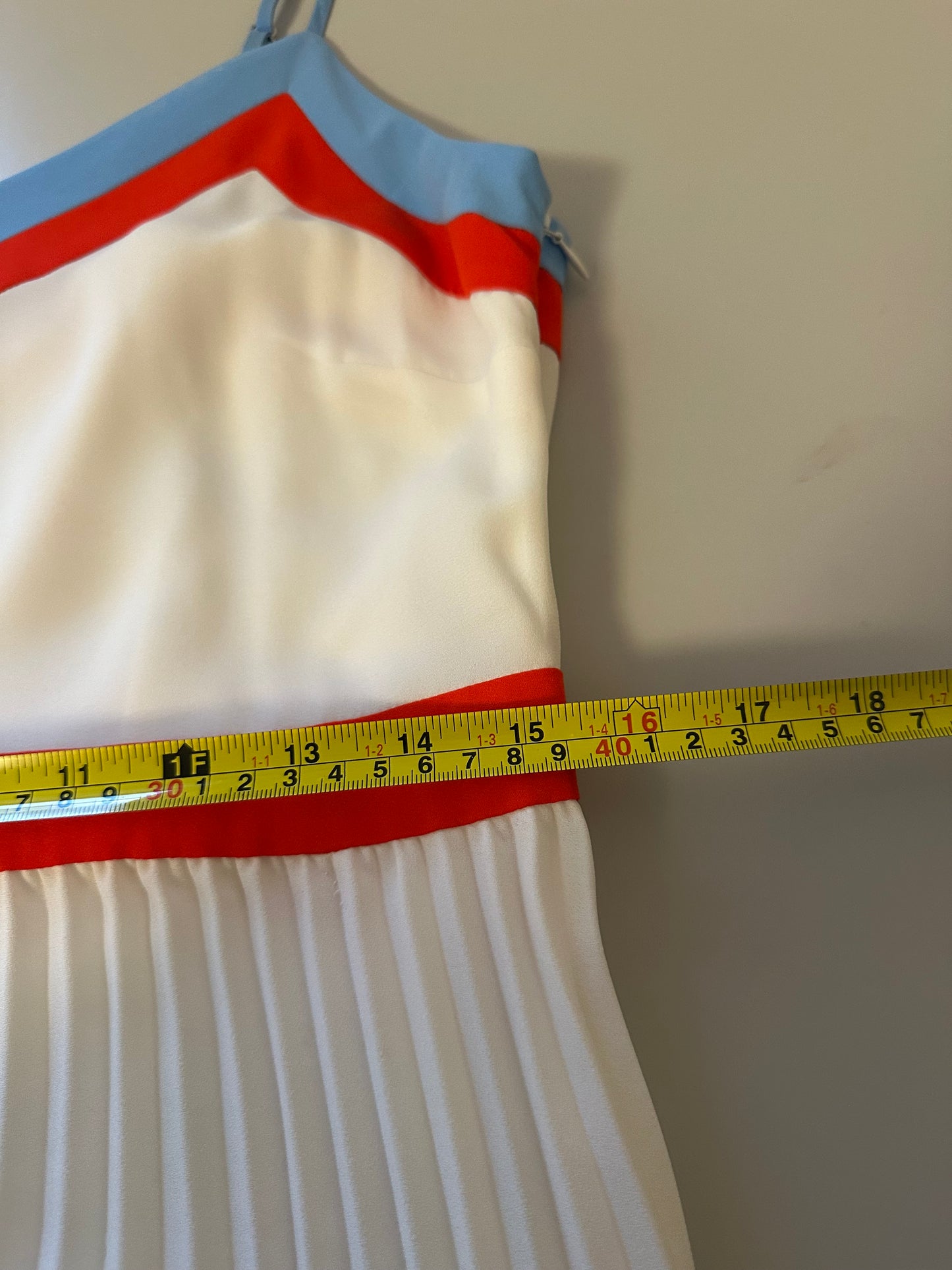 Banana Republic Ivory Pleated Colorblock Dress | Size 6
