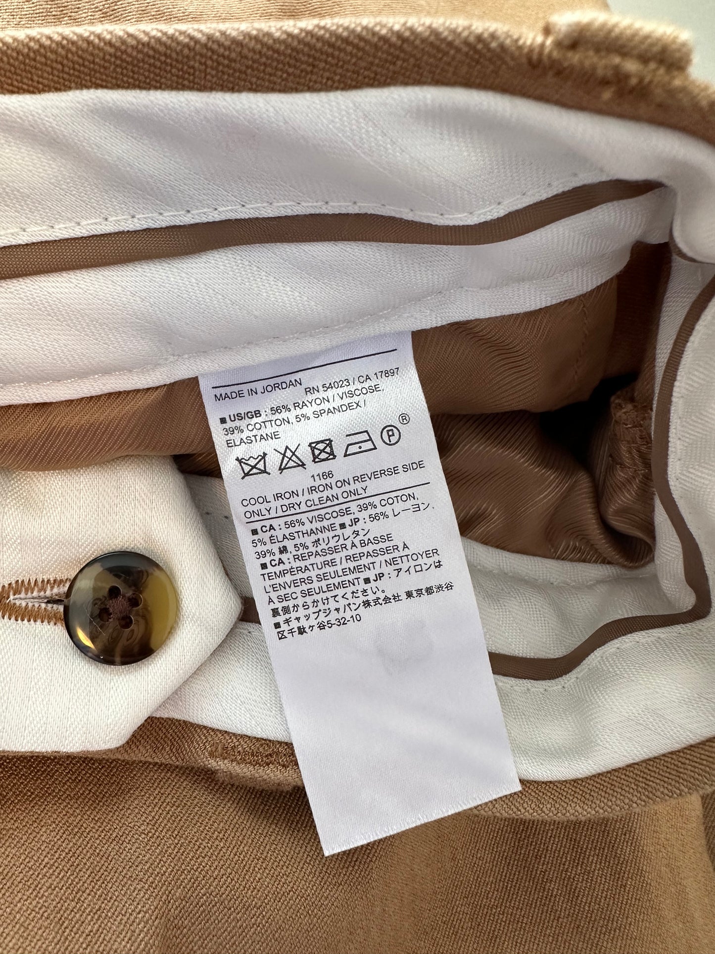 Banana Republic Tan Sloan Low Rise Straight Leg Trousers | Size 2