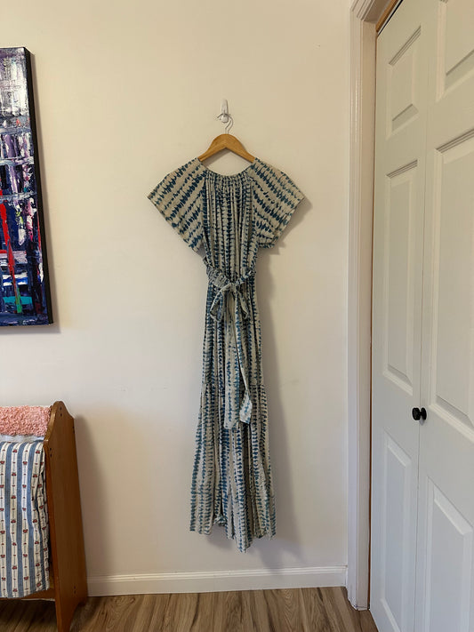 Mirth Vienna Maxi Dress in Indigo Tie Dye | Size Small
