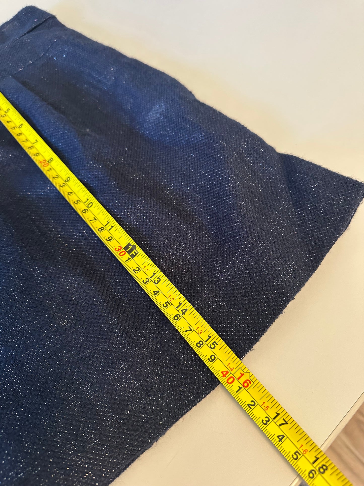 J. Crew Navy Blue Metallic Tweed Cotton Linen Mini Skirt | Size 4
