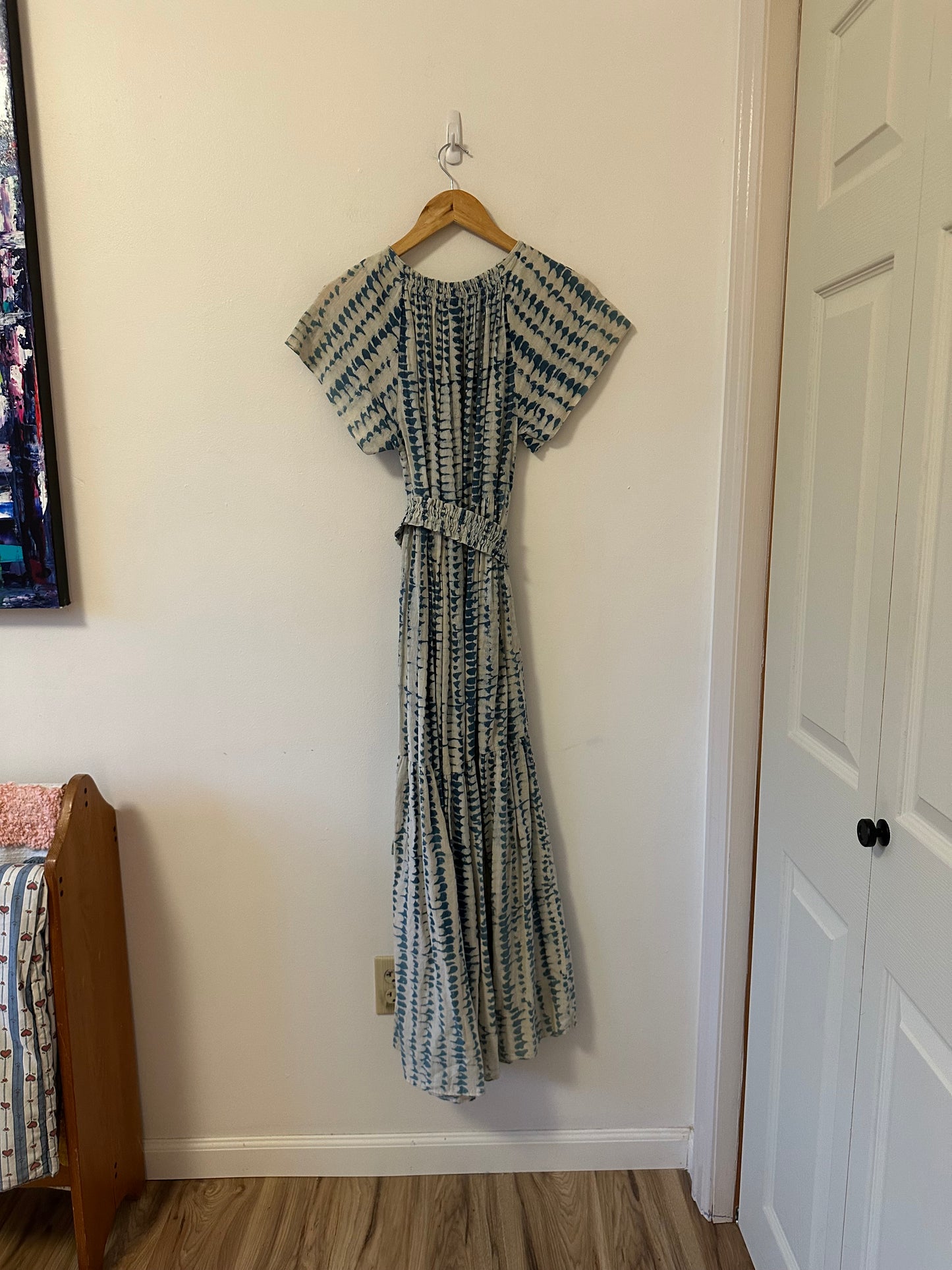 Mirth Vienna Maxi Dress in Indigo Tie Dye | Size Small