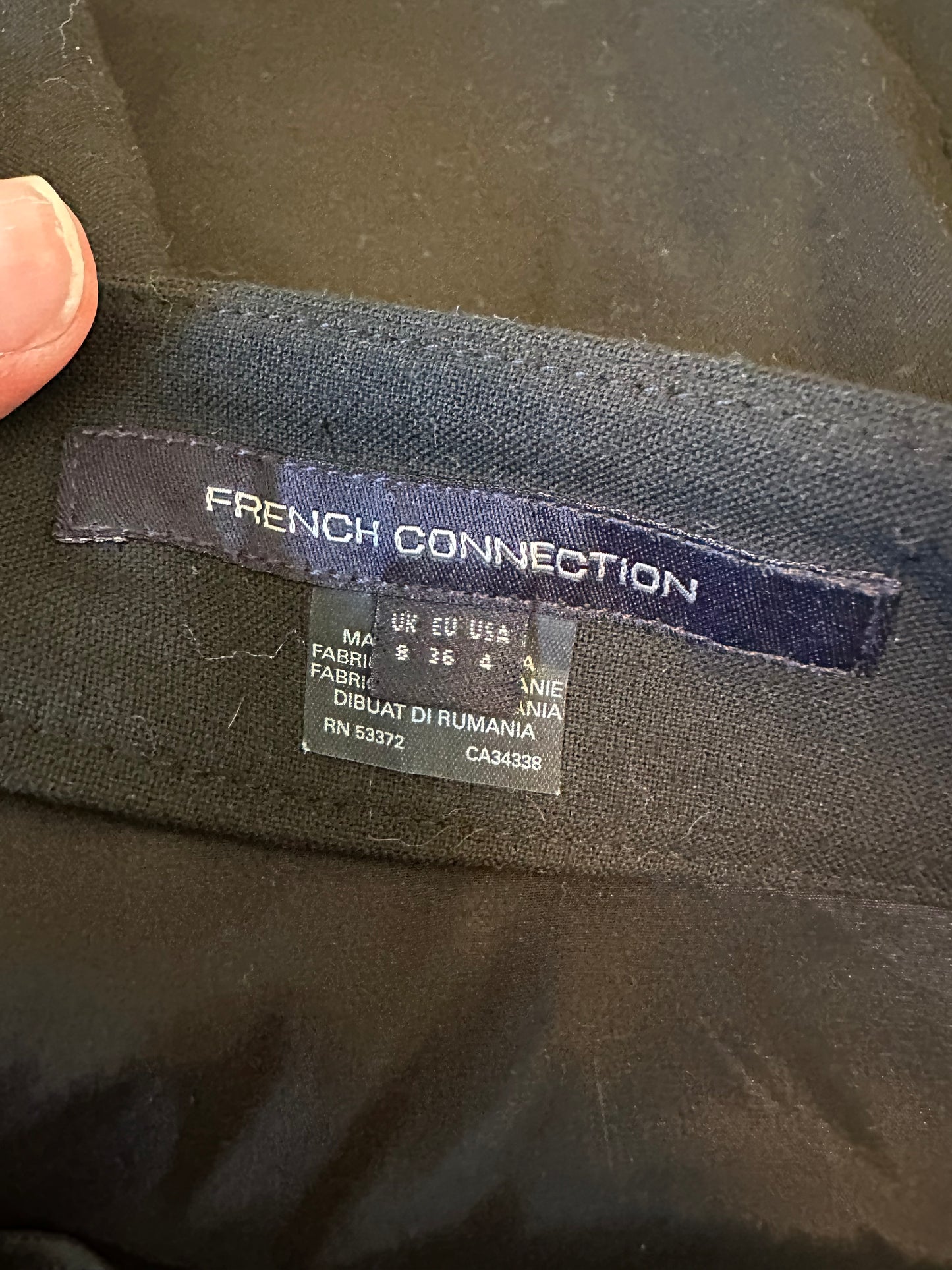 French Connection Black Side Zip Mini Skirt | Size 4