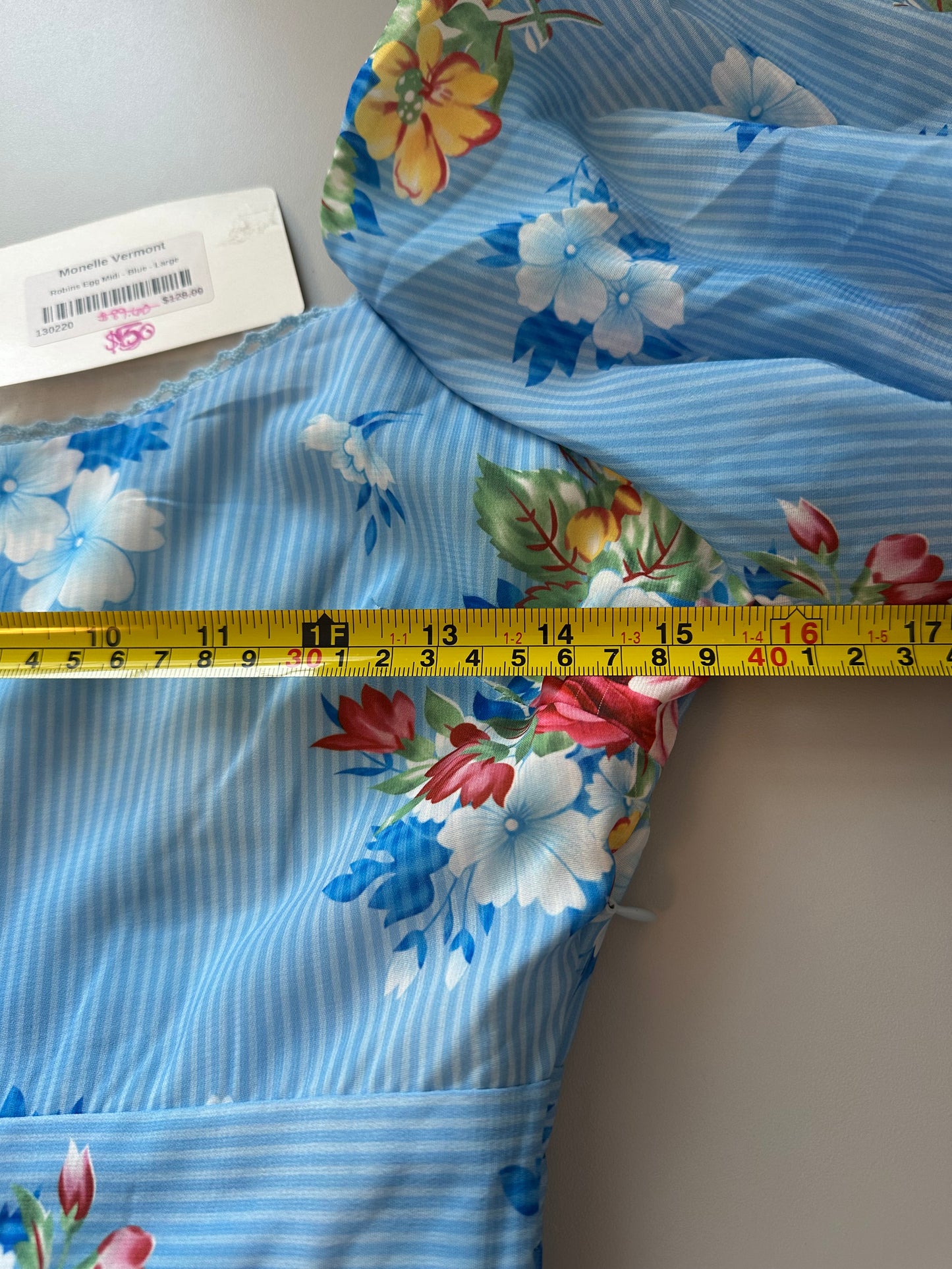 NWT Sunday Up Puff Sleeve Floral Smocked Bodice Dress | Size Large