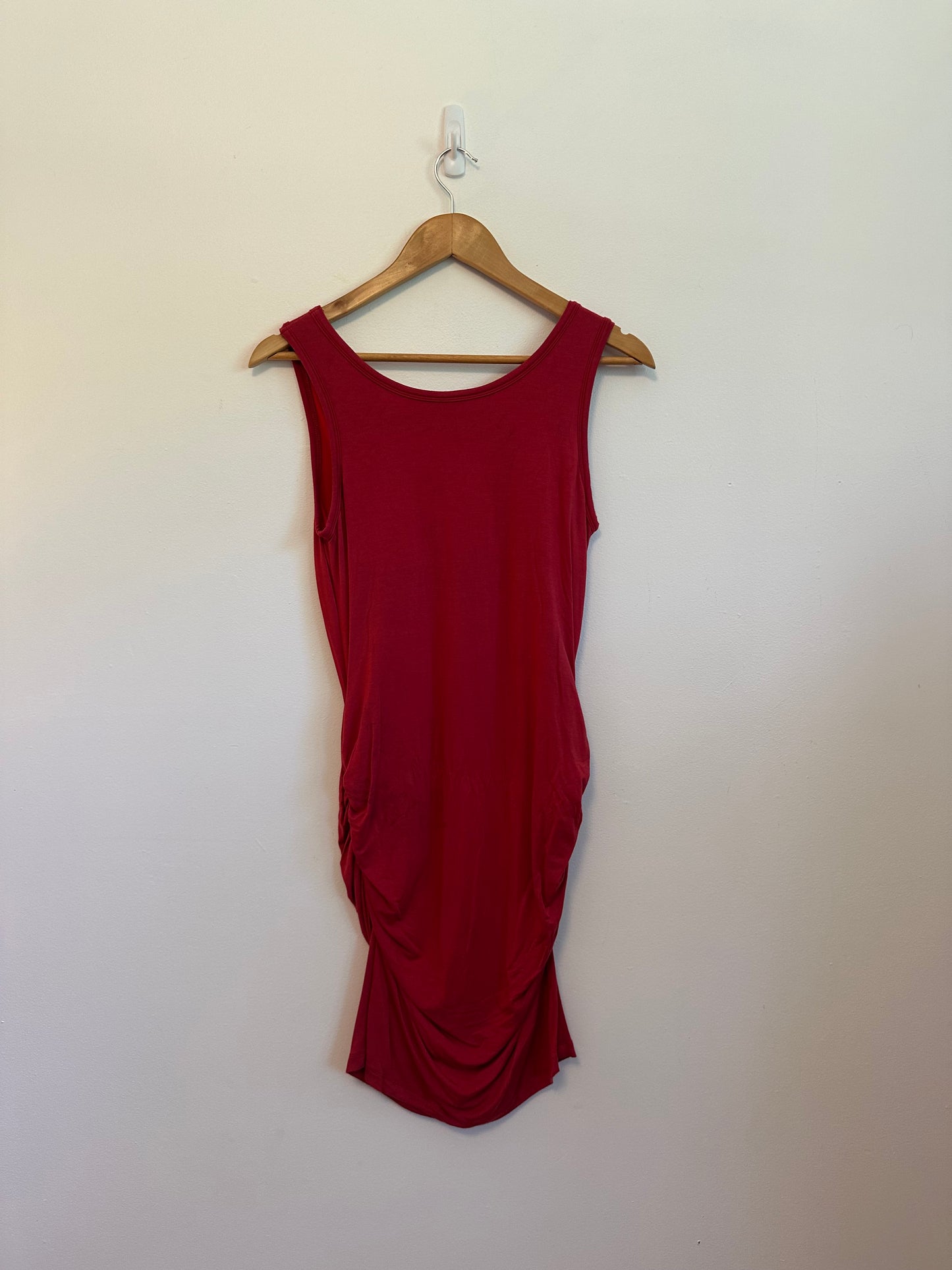 Skivys Femme Red Ruched Bodycon Tank Dress | Size Medium