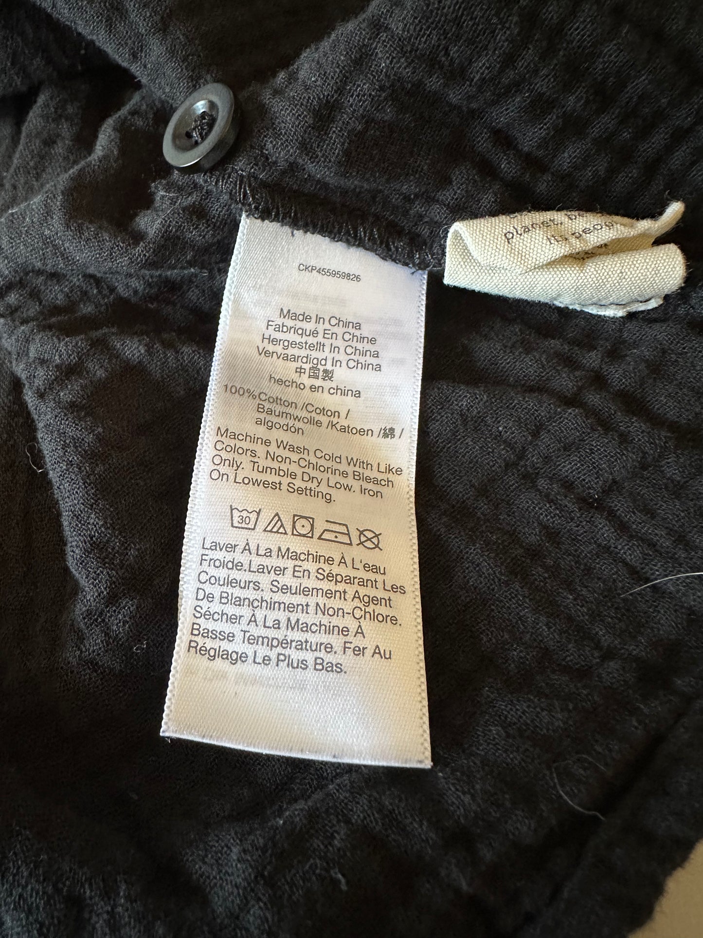 Madewell Cotton Gauze Button Back Blouse in Black | Size XS