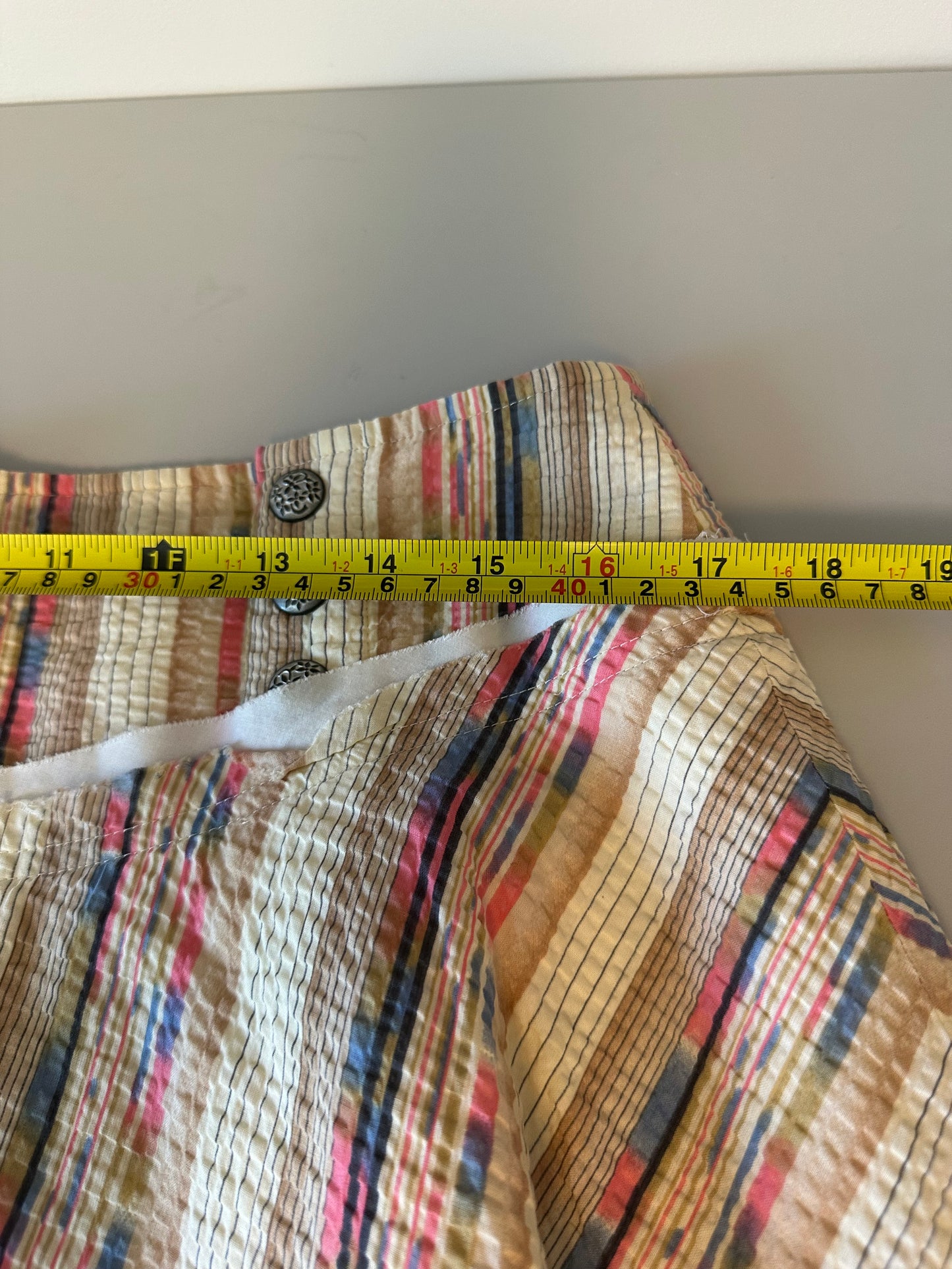Free People Striped A-Line Multi Color Textured Cotton Skirt | Size 6