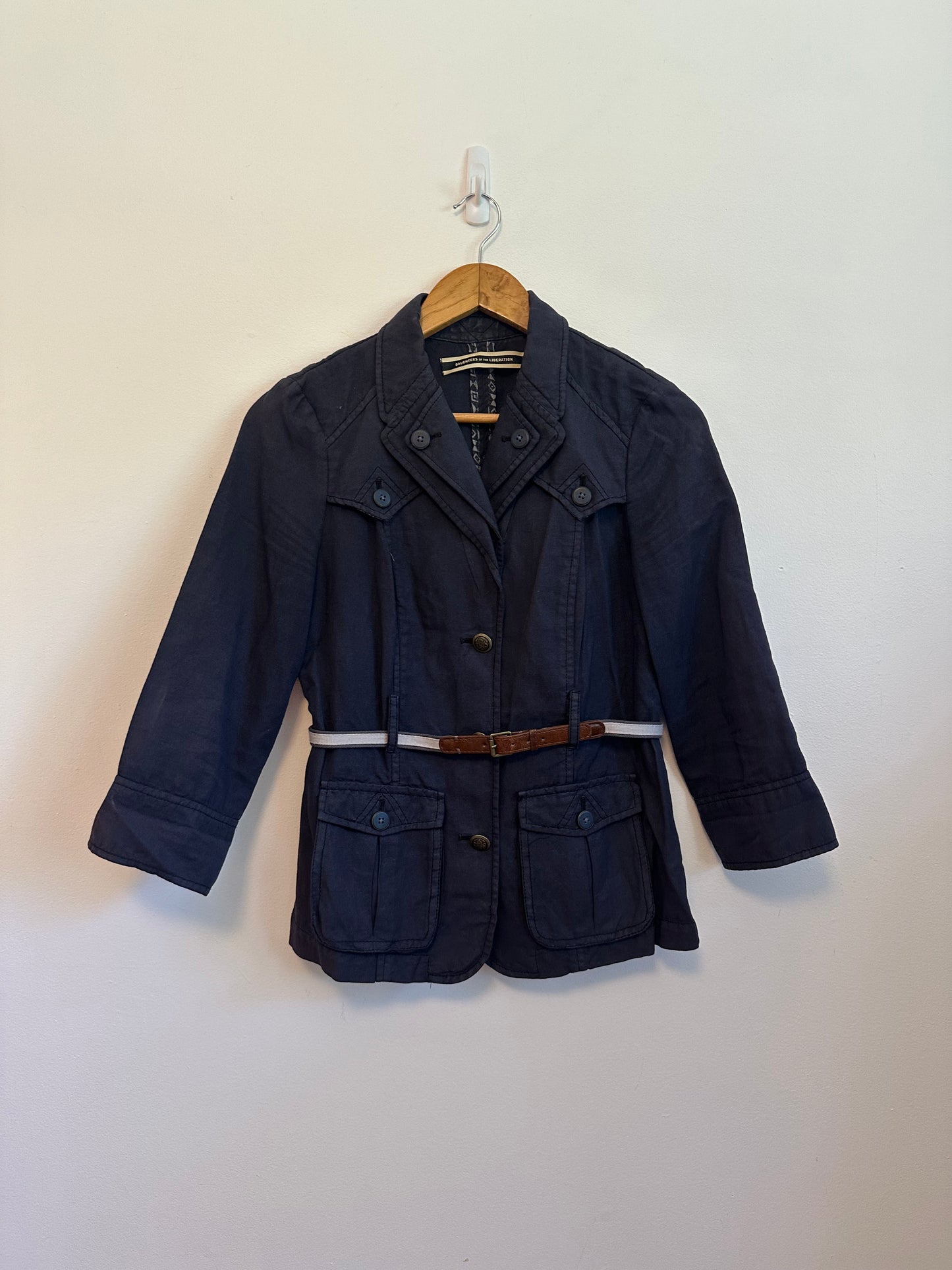 Daughters of the Liberation x Anthropologie Navy Blue Utility Jacket | Size 8