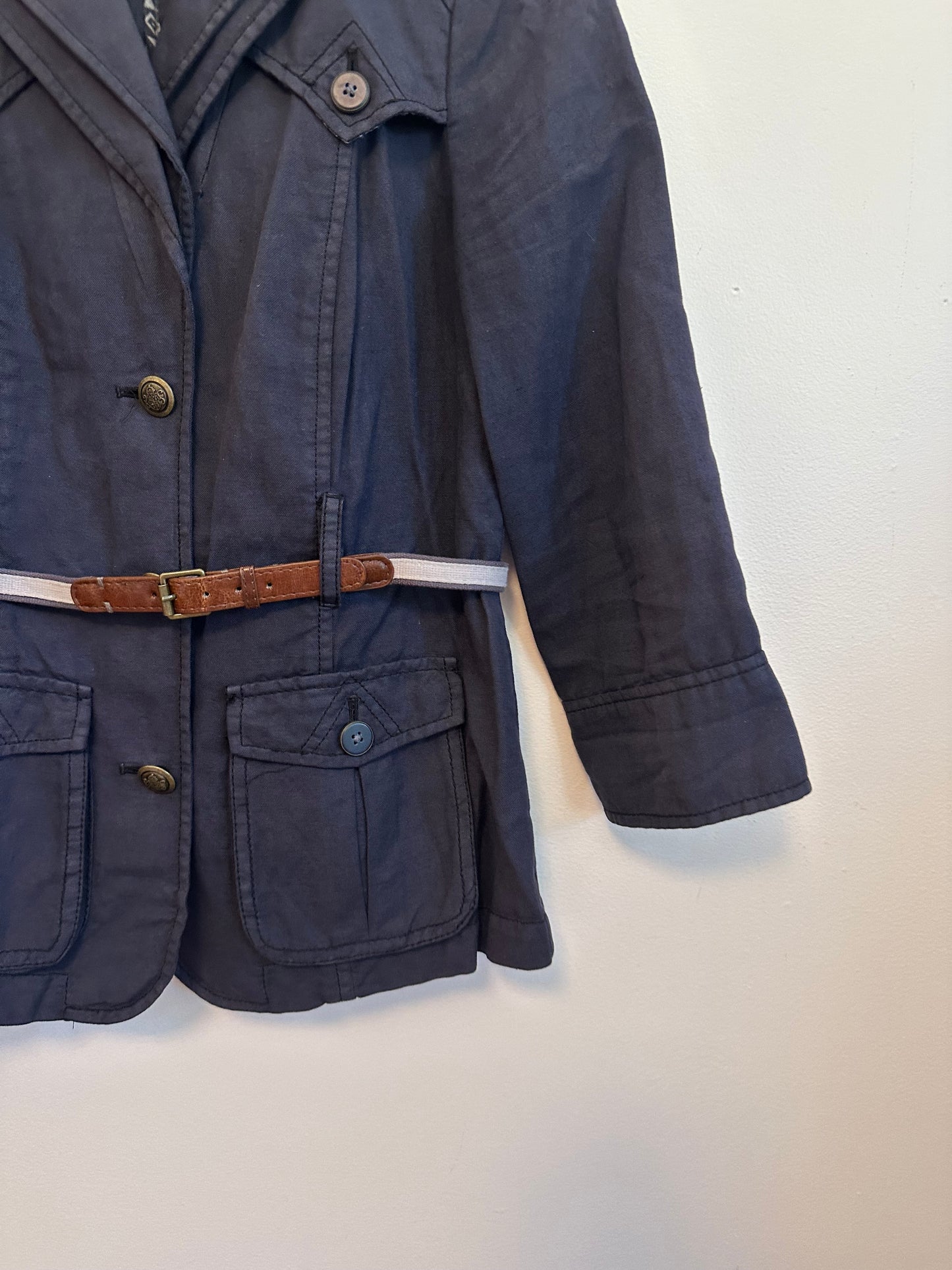Daughters of the Liberation x Anthropologie Navy Blue Utility Jacket | Size 8