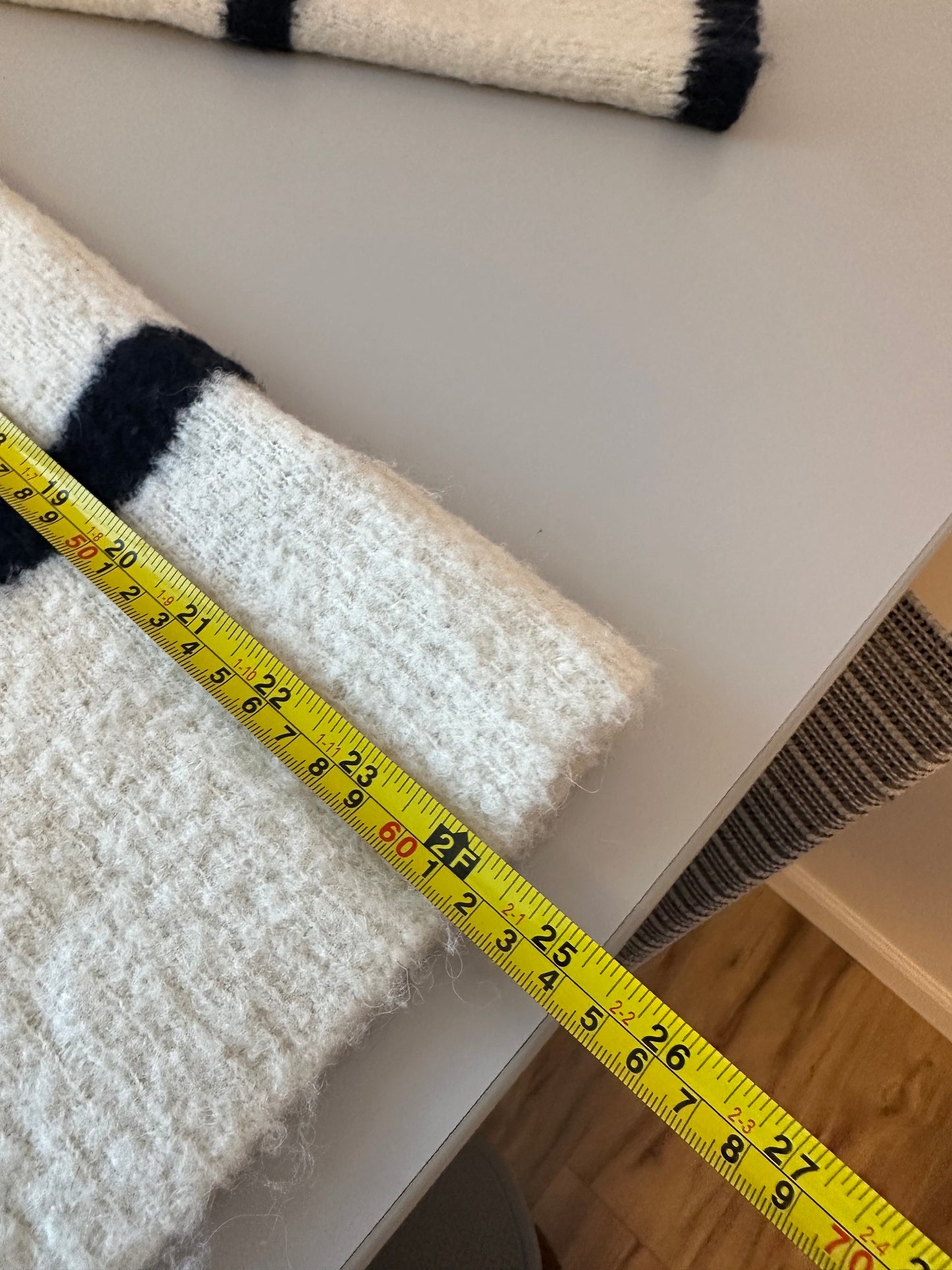 Banana Republic Boucle Cream and Black Stripe Sweater | Size Medium