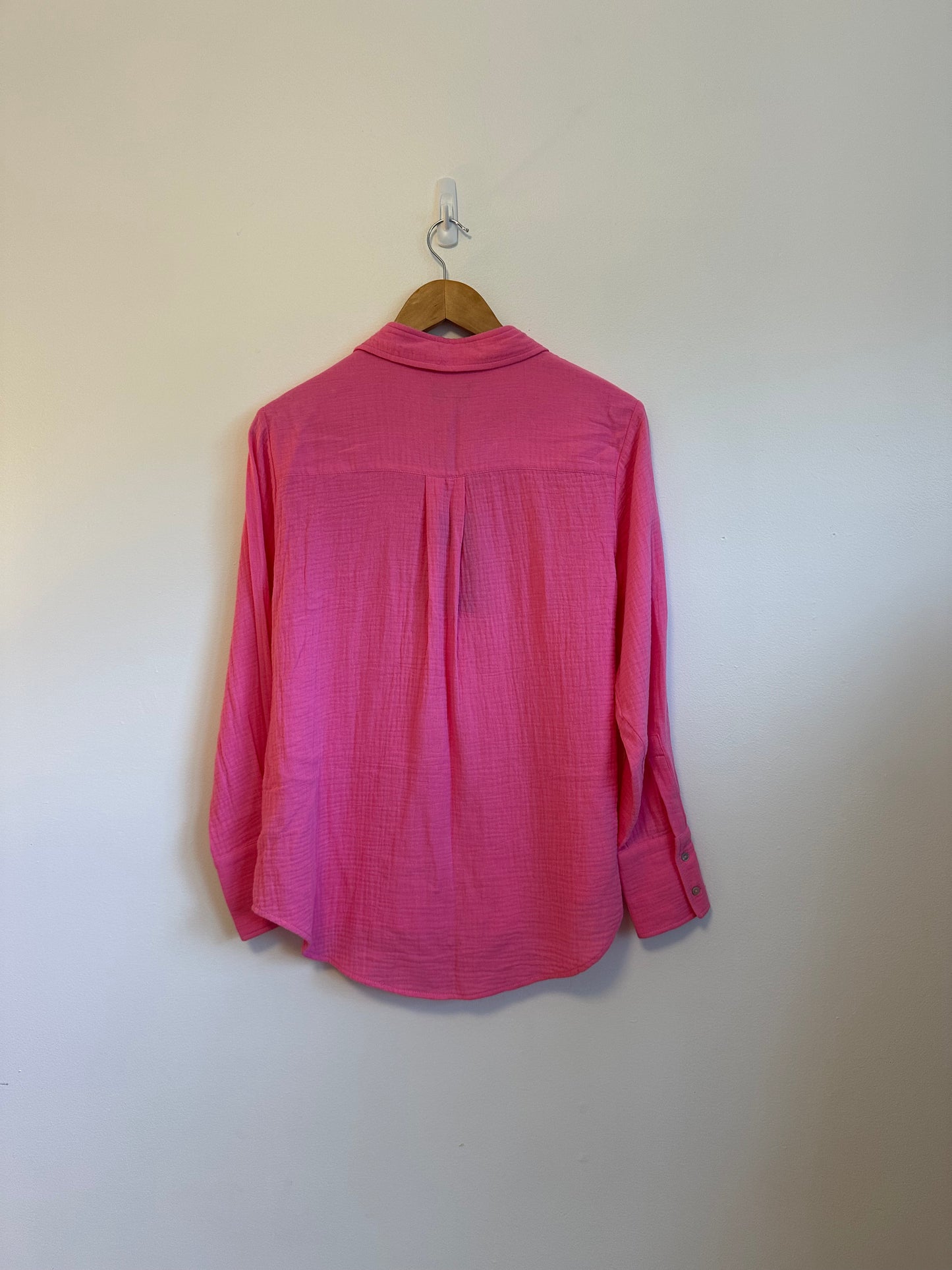 Line The Label NWT Cotton Gauze Long Sleeve Button Down Shirt - Pink | Small
