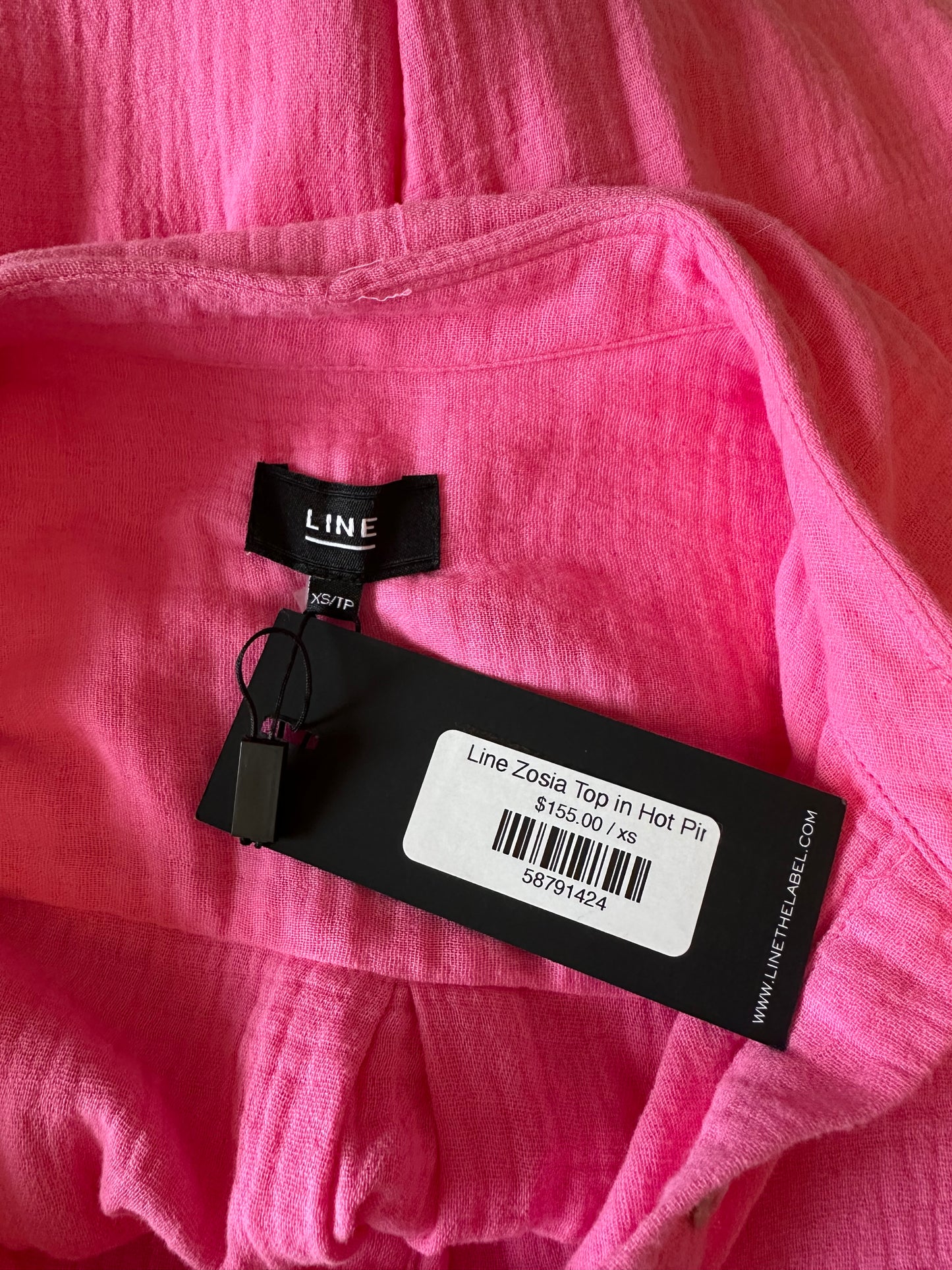Line The Label NWT Cotton Gauze Long Sleeve Button Down Shirt - Pink | Small
