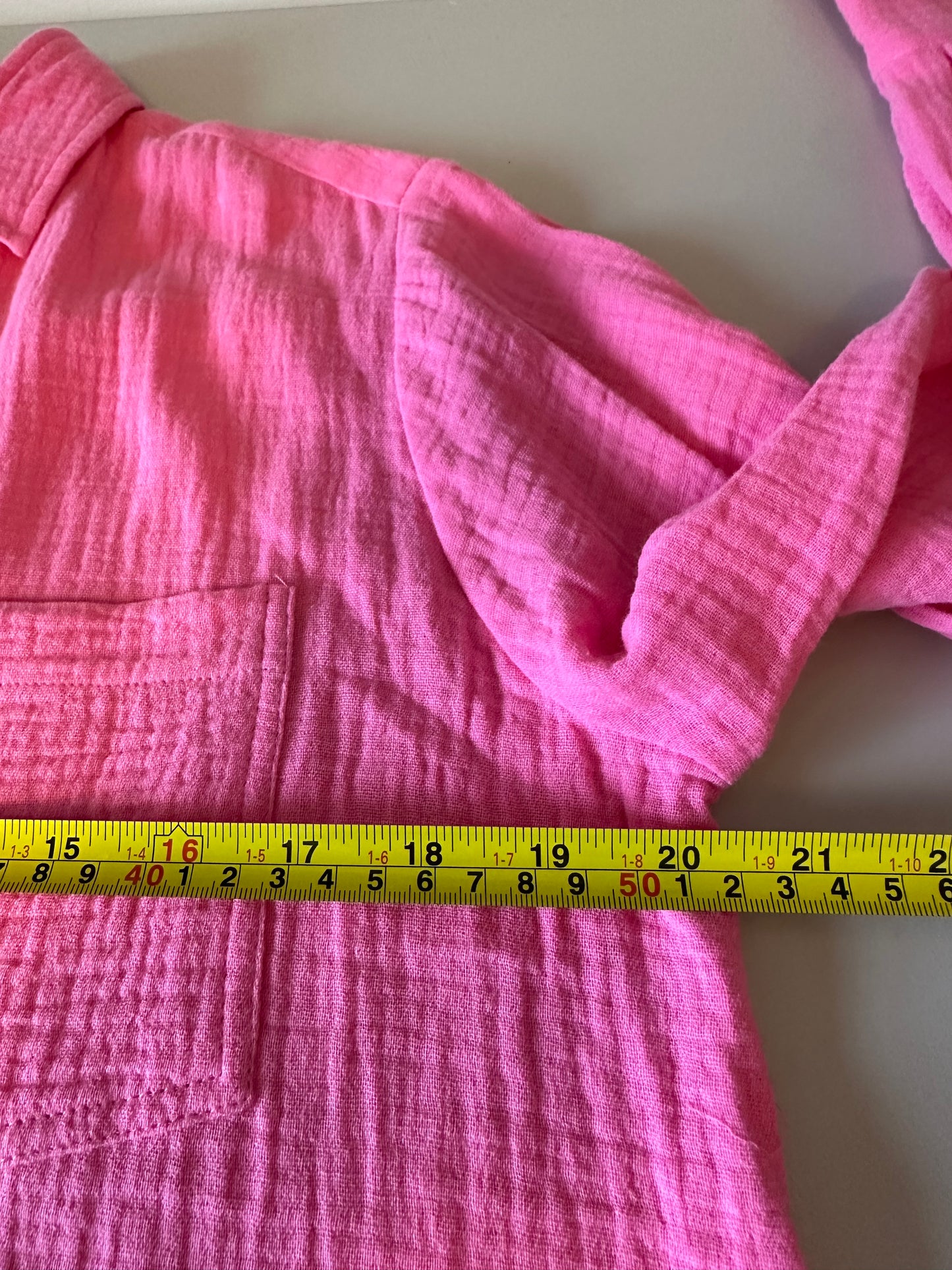 Line The Label NWT Cotton Gauze Long Sleeve Button Down Shirt - Pink | Small