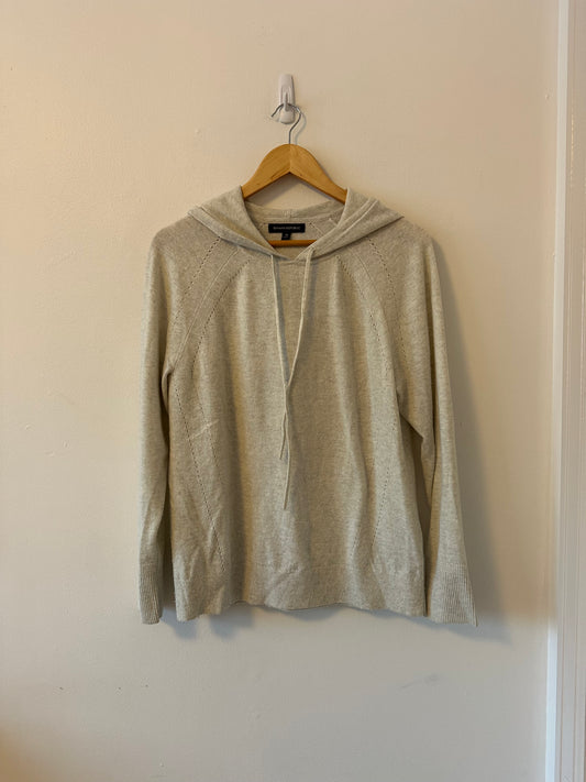 Banana Republic Light Gray Hooded Wool Blend Sweater | Size Medium