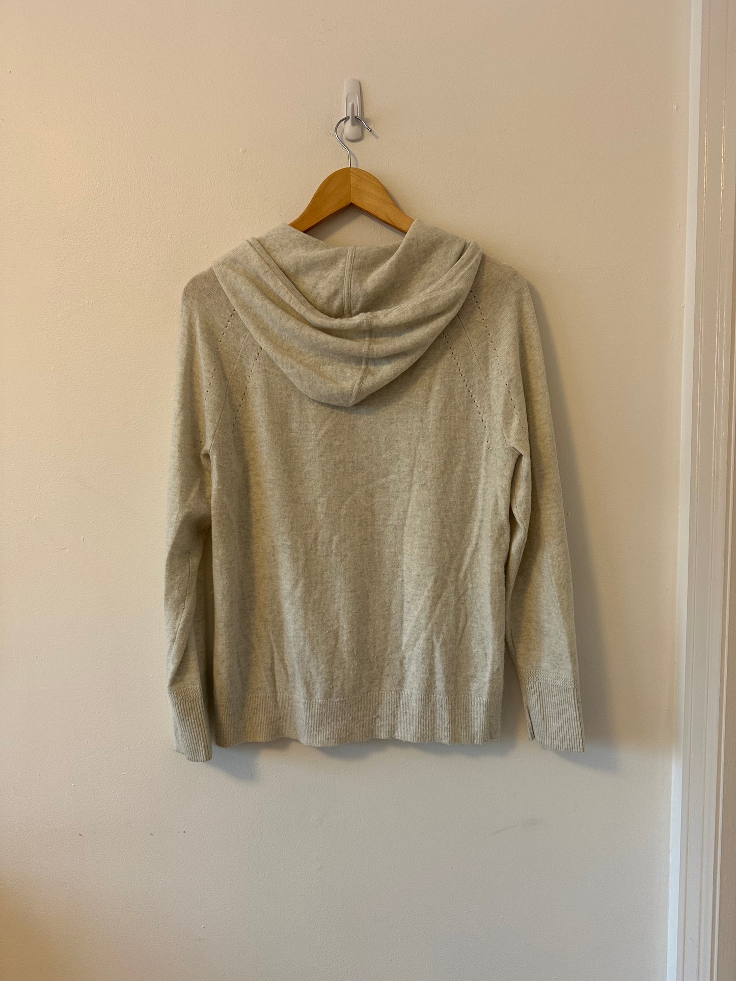 Banana Republic Light Gray Hooded Wool Blend Sweater | Size Medium
