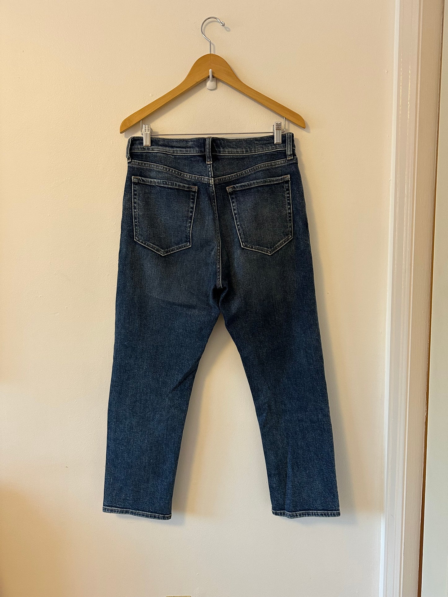 Banana Republic High Rise Straight Leg Dark Wash Jeans | Size 30