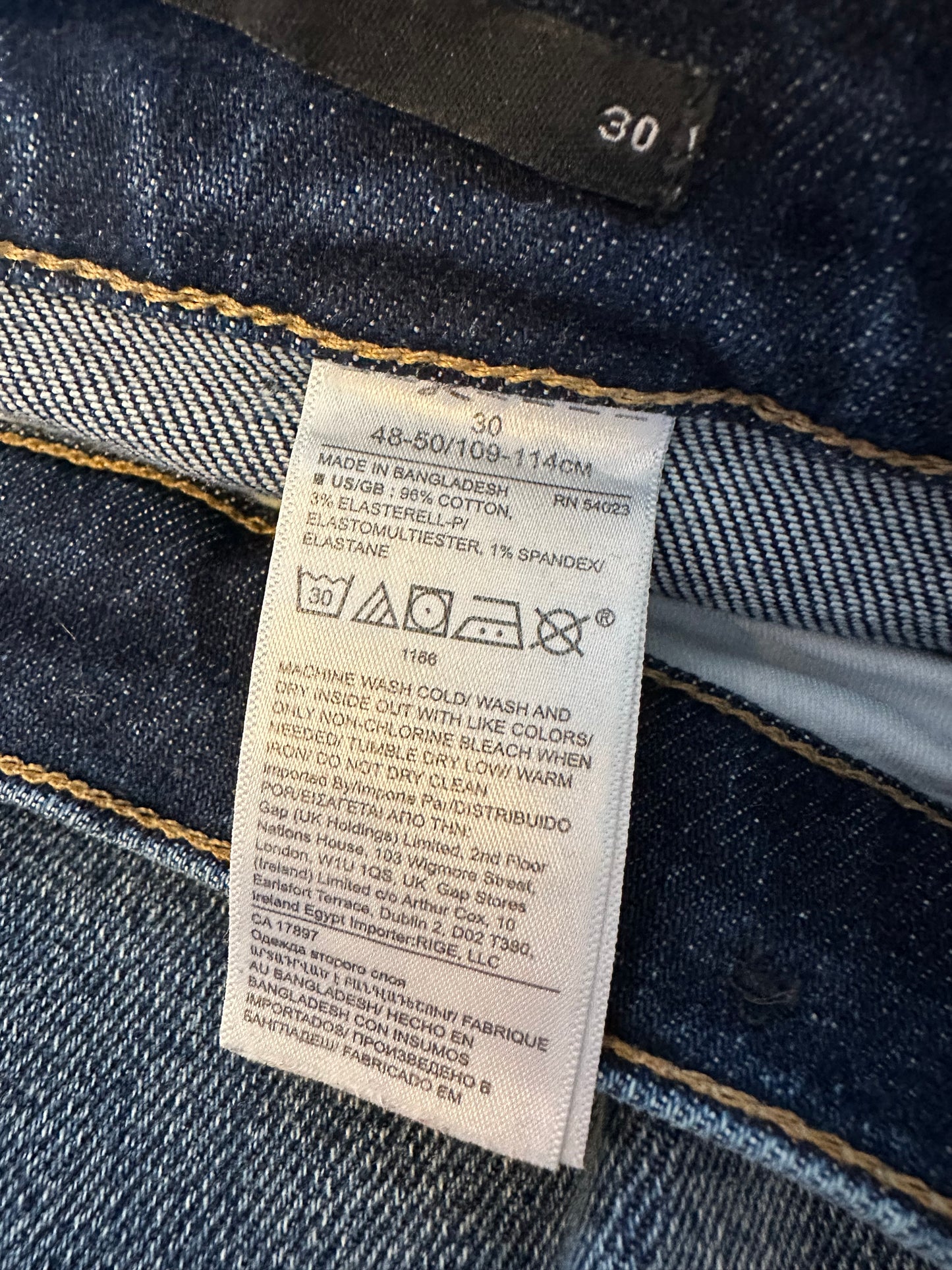 Banana Republic High Rise Straight Leg Dark Wash Jeans | Size 30