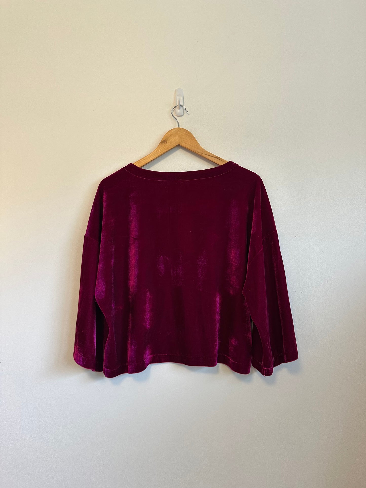 Cupcakes and Cashmere NWT Loden Fuchsia Velvet Top | Size Small