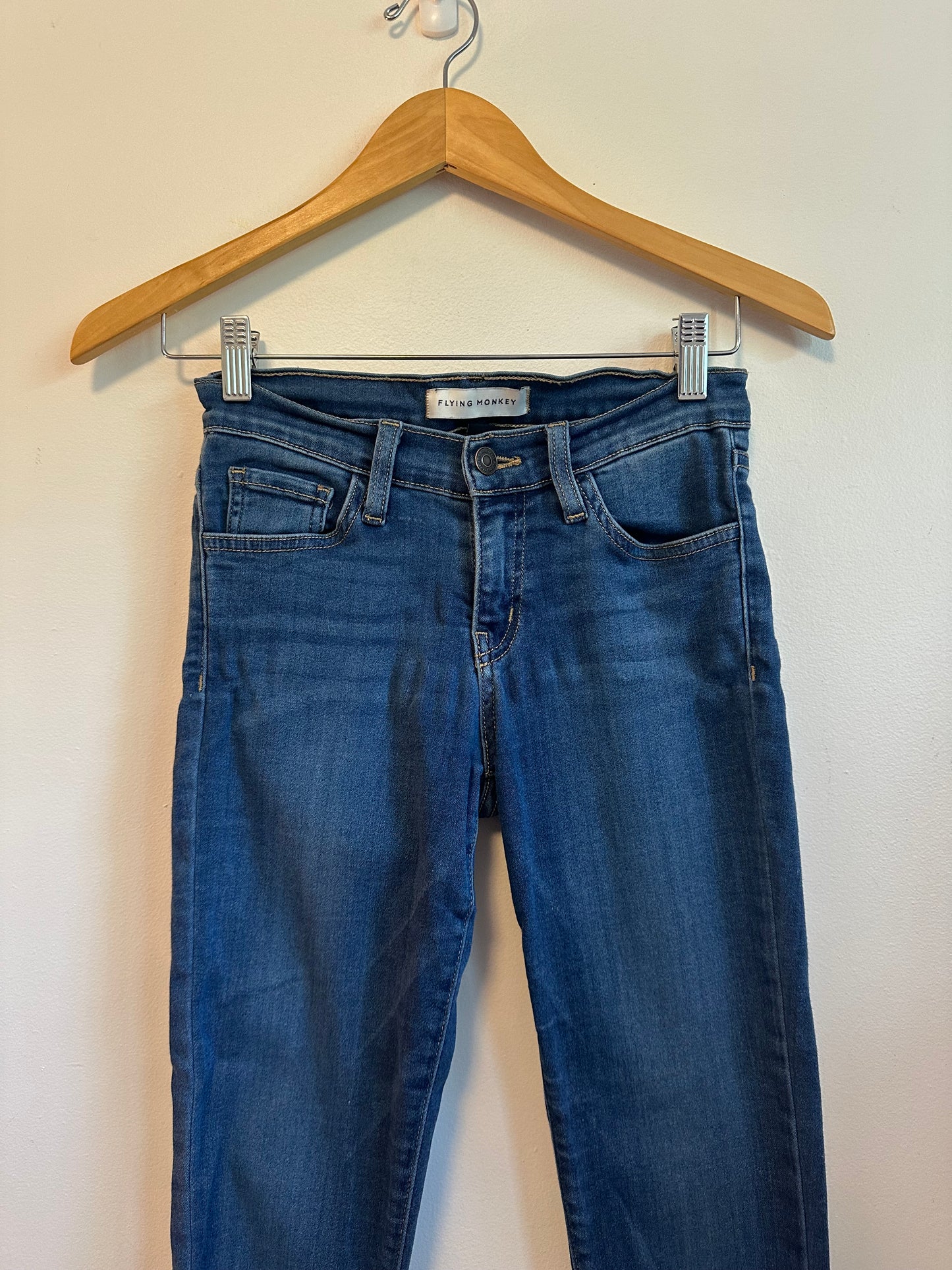 Flying Monkey Medium Wash Mid Rise Skinny Jeans | Size 24