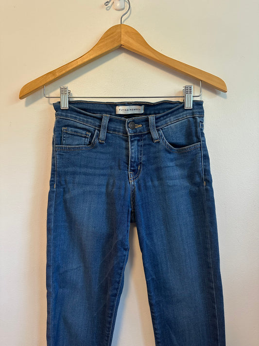 Flying Monkey Medium Wash Mid Rise Skinny Jeans | Size 24