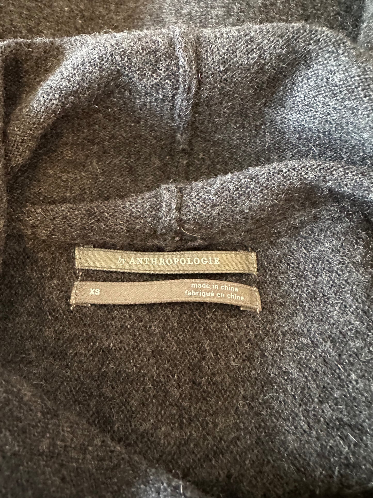 Anthropologie Cashmere Funnel Neck Sweater Vest in Charcoal Gray | Size XS