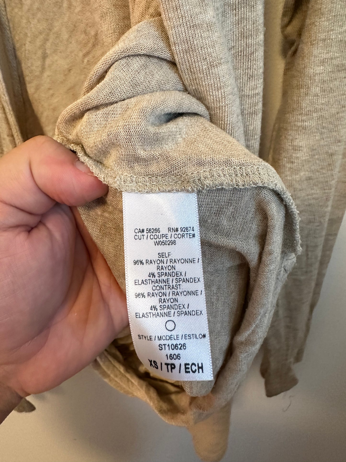 Splendid Oatmeal Heather Draped Open Front Cardigan in Beige | Size XS